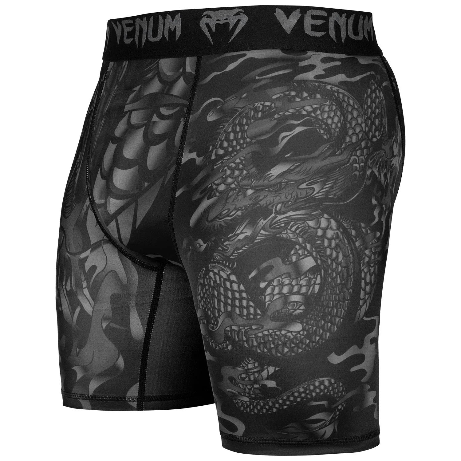 Kompressions-Shorts Venum Dragon's Flight - Schwarz/Schwarz