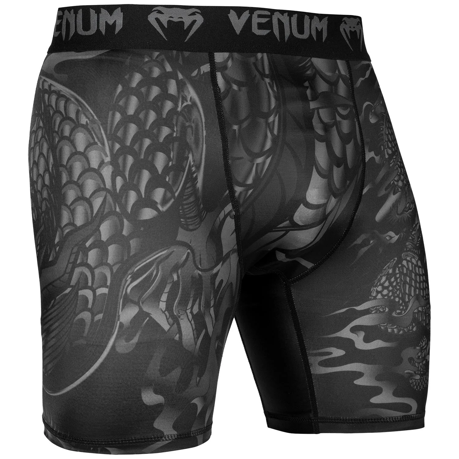 Kompressions-Shorts Venum Dragon's Flight - Schwarz/Schwarz - Image 2