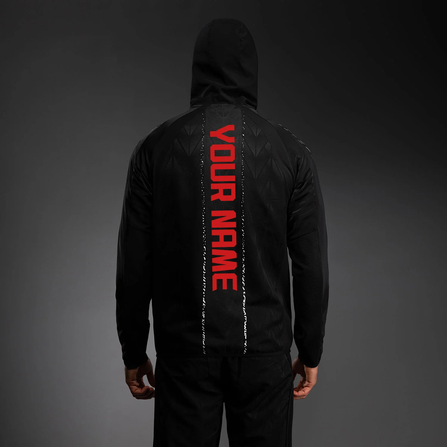 UFC Zenith by Venum Authentic Fight Night Kapuzenjacke Herren Personalisiert - Schwarz
