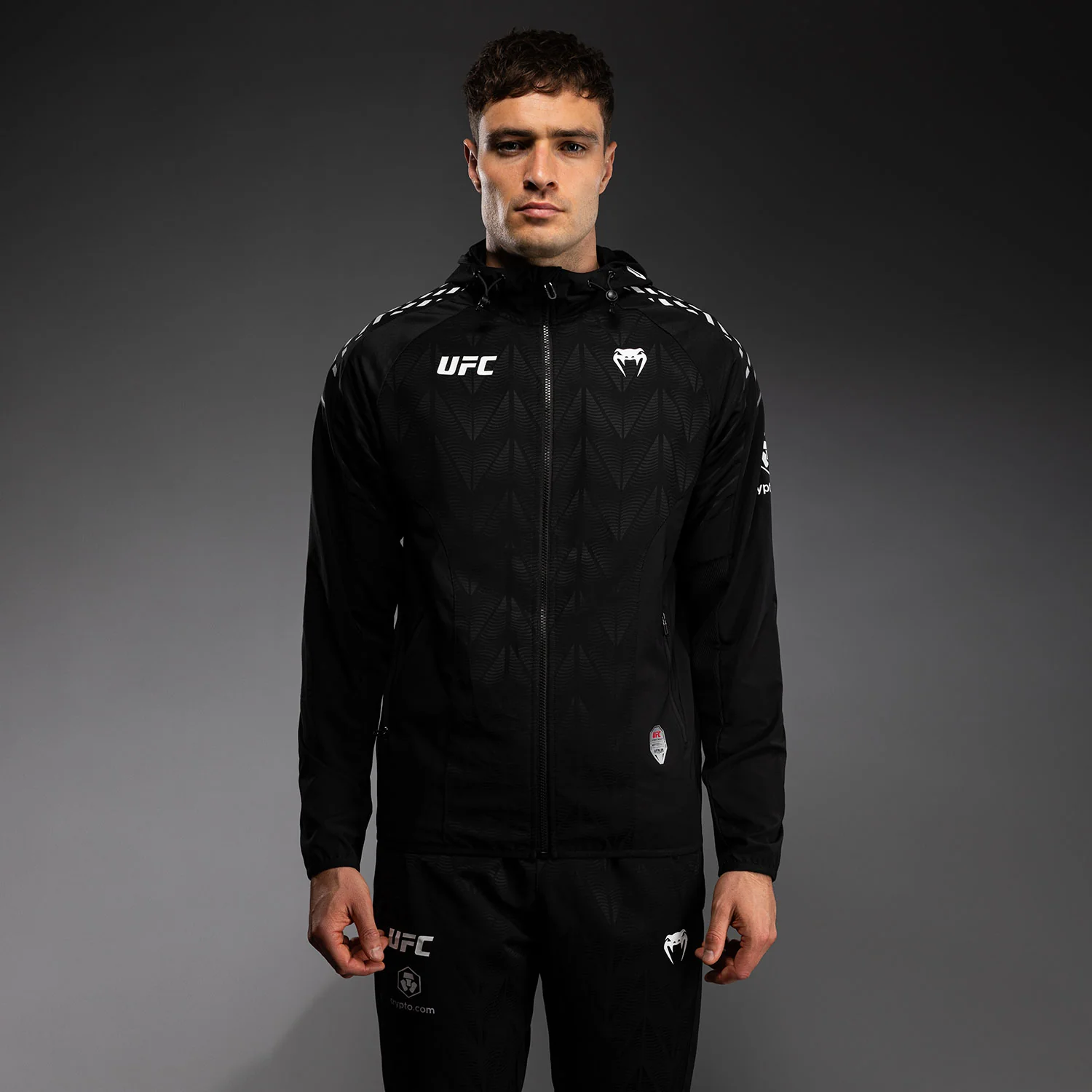 UFC Zenith by Venum Authentic Fight Night Kapuzenjacke Herren Personalisiert - Schwarz - Image 2