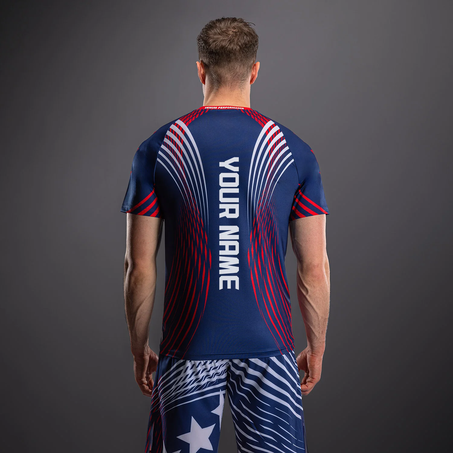 UFC Freedom 250 by Venum Personalisiert Authentic Fight Night Walkout Jersey für Herren - Blau