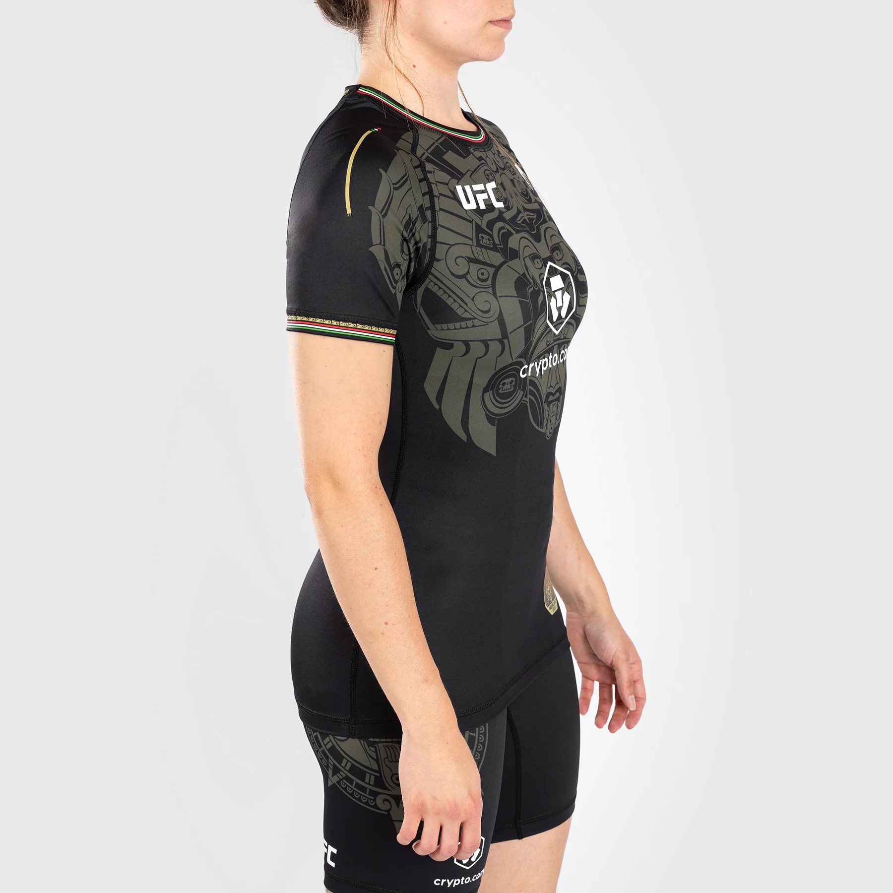 Noche UFC by Venum Authentic Fight Night Damen Performance Kurzarm Rashguard - Schwarz - Image 4