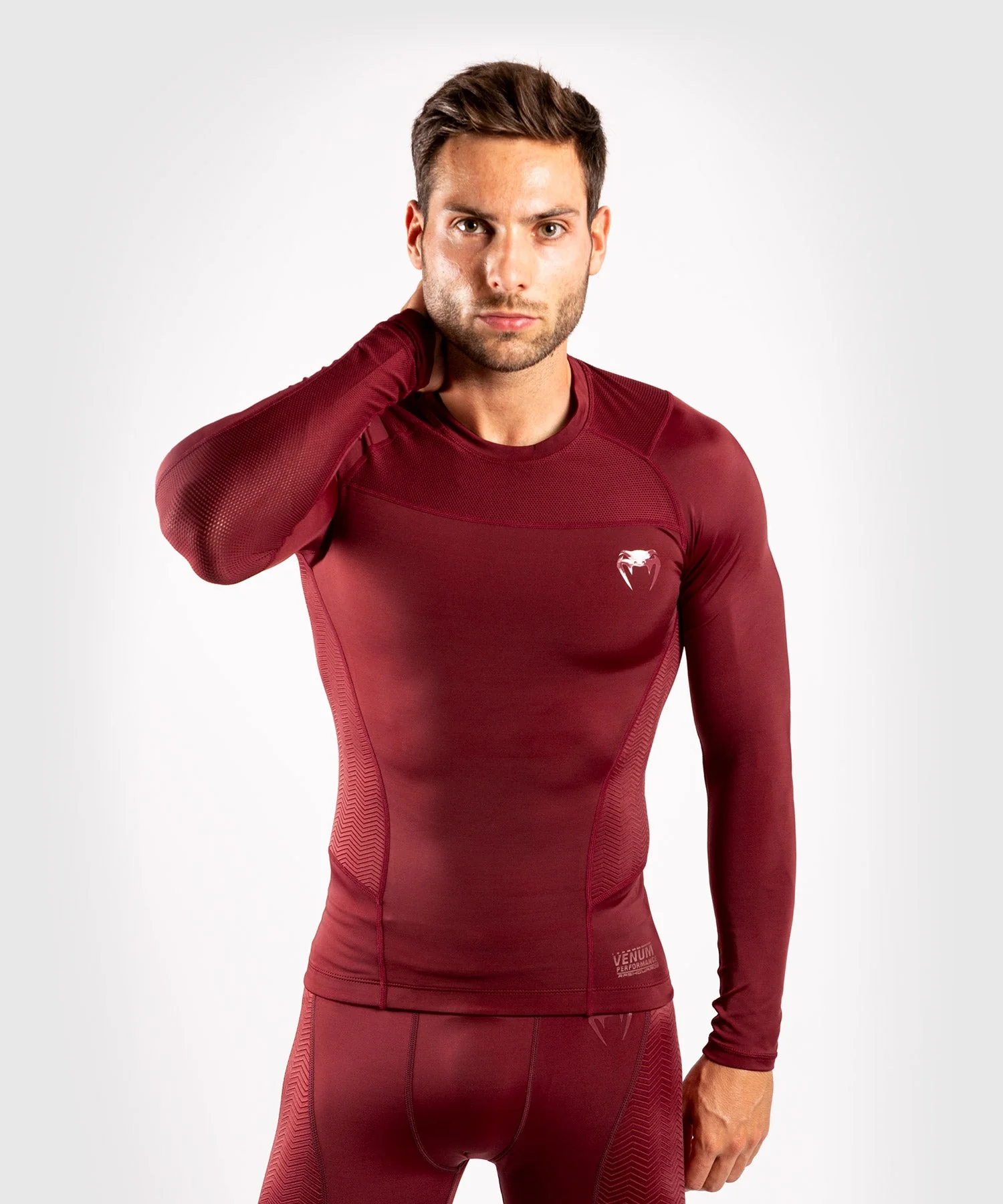 Rashguard Venum G-Fit - Langarm - Burgundrot
