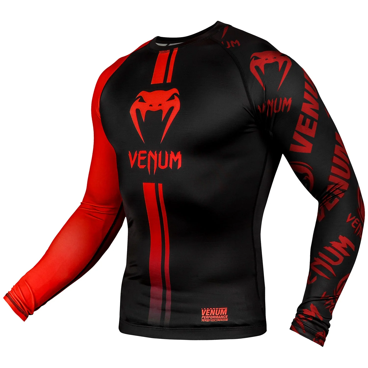 Rashguard Venum Logos - Langarm - Schwarz/Rot - Image 2