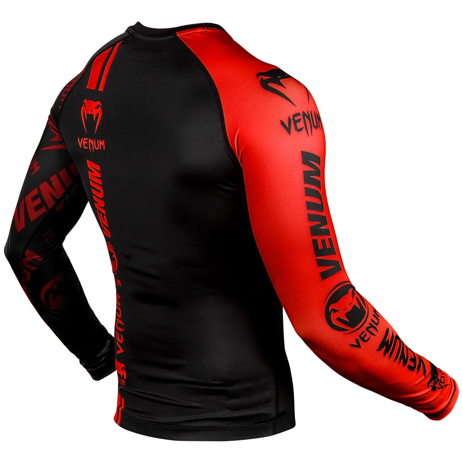 Rashguard Venum Logos - Langarm - Schwarz/Rot - Image 3