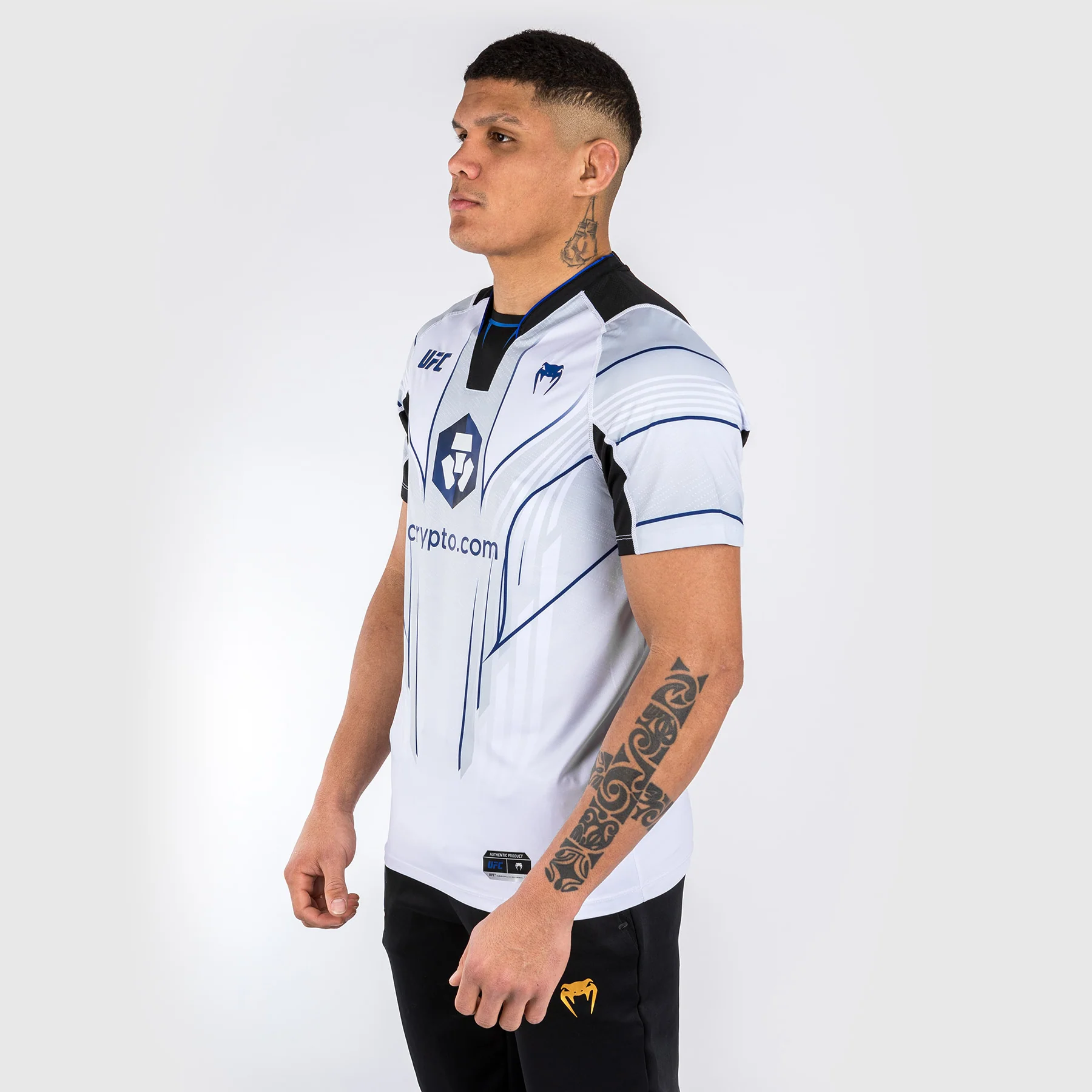 UFC Venum personalisierte authentische Fight Night 2.0 Kit von Venum Herren Walkout Jersey - Midnight Edition - Ice - Image 3