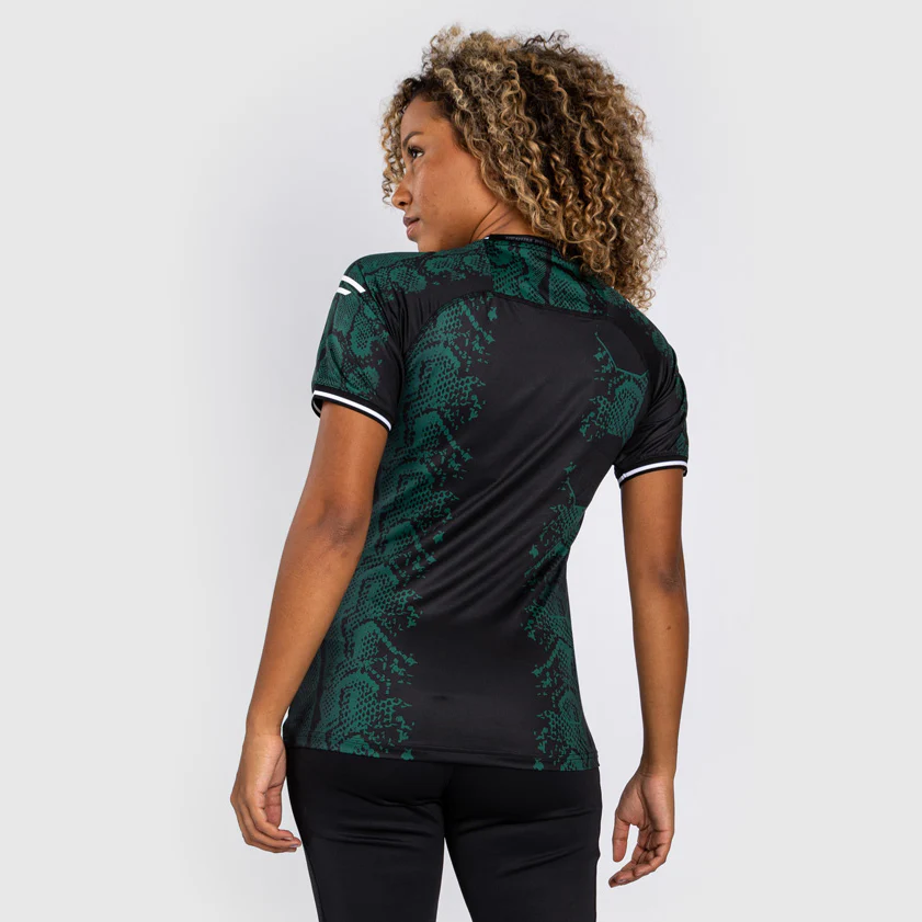 UFC Adrenaline by Venum Personalized Authentic Fight Night Women’s Walkout Jersey - Emerald Edition - Green/Black - Image 6