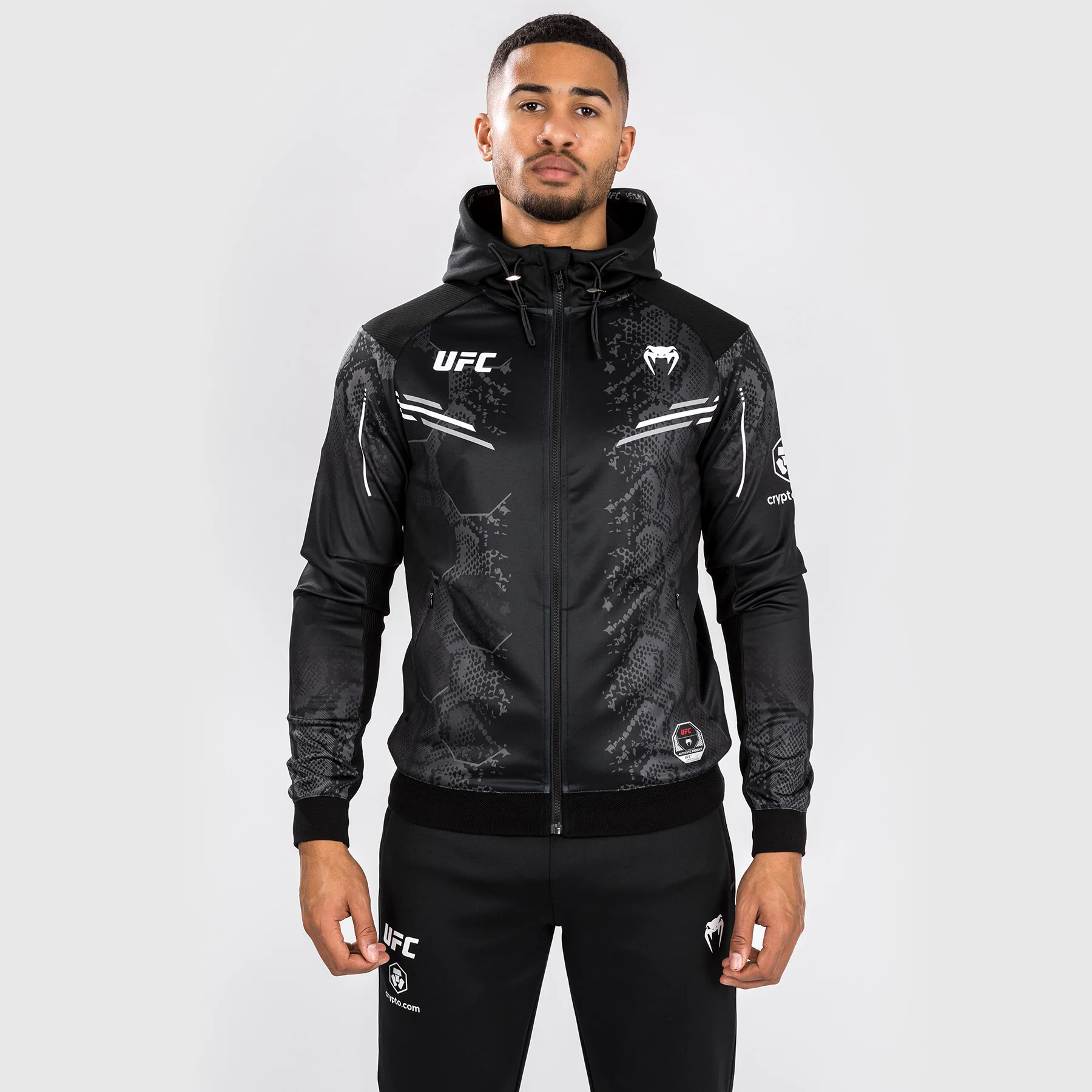 UFC Adrenaline by Venum Authentic Fight Night Walkout Hoodie für Männer - Schwarz