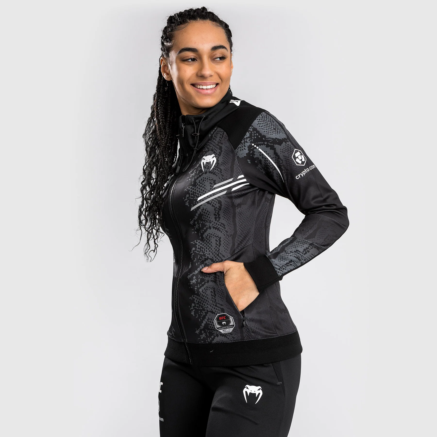 UFC Adrenaline by Venum Authentic Fight Night Women's Walkout Hoodie - Schwarz - Image 4