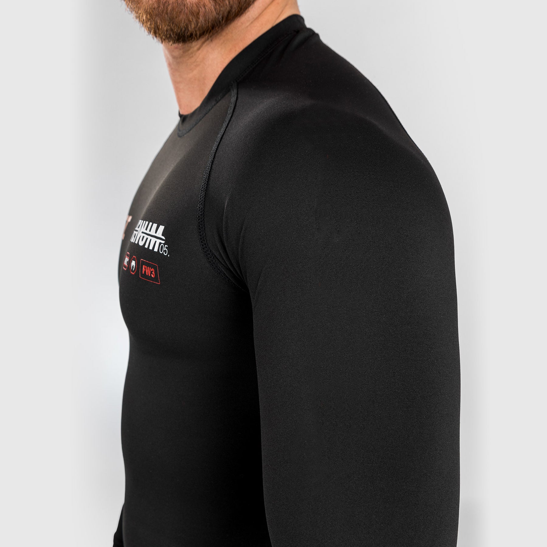 UFC Adrenaline by Venum Fight Week Herren Performance Langarm Rashguard - Schwarz - Image 8