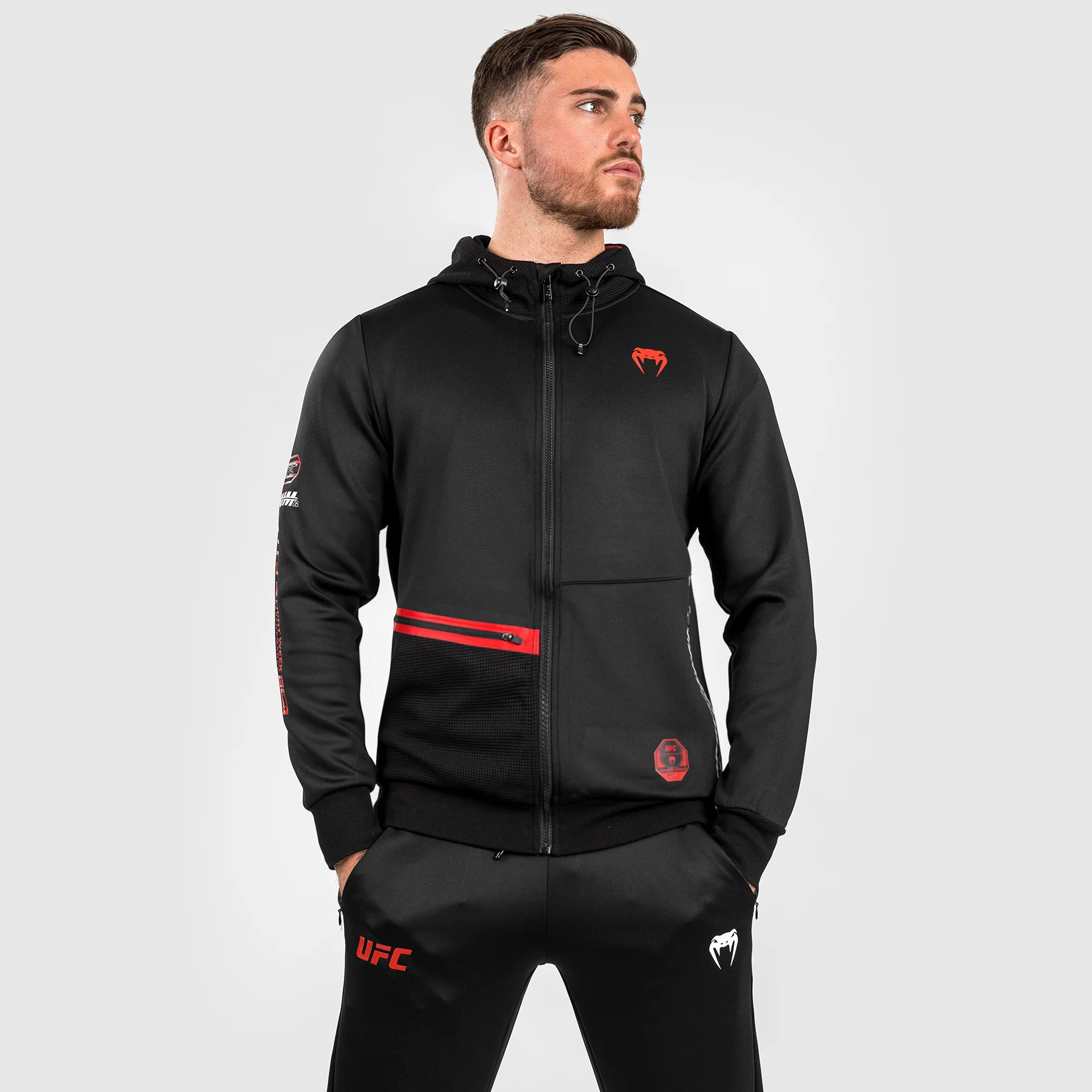 UFC Adrenaline by Venum Fight Week Herren Zip Hoodie - Schwarz - Image 3