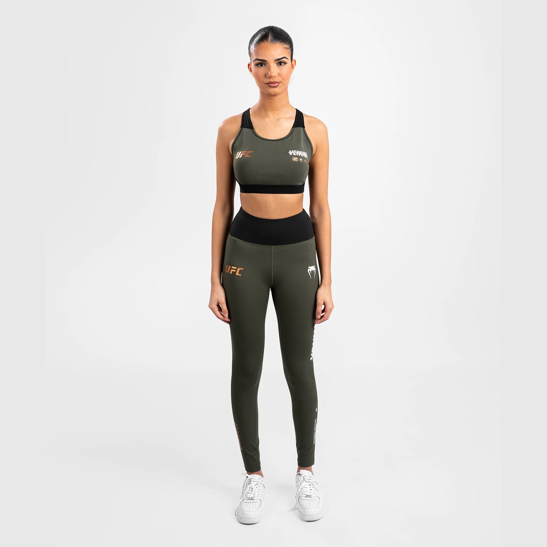 UFC Adrenaline by Venum Fight Week Performance-Tight für Frauen - Khaki/Bronze