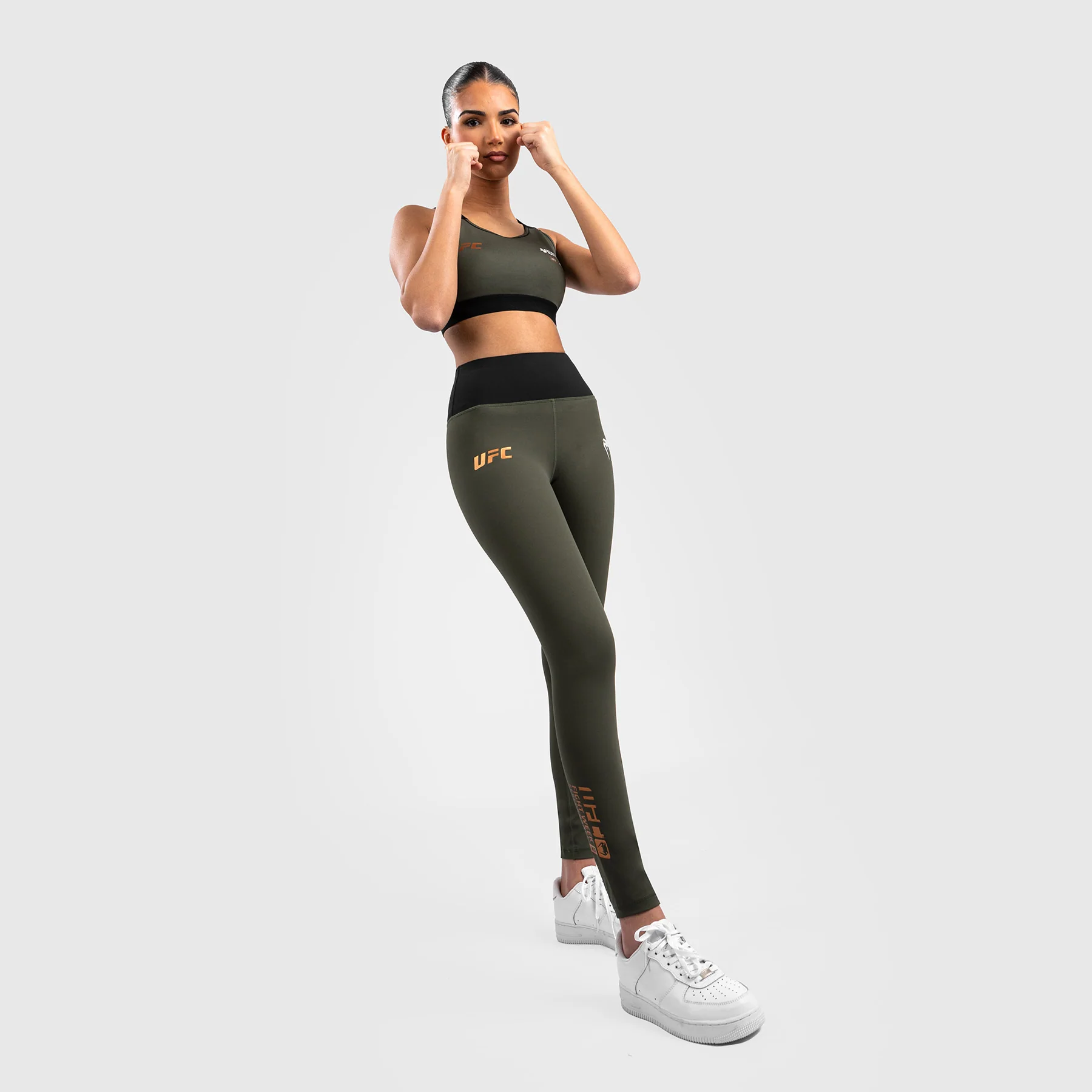 UFC Adrenaline by Venum Fight Week Performance-Tight für Frauen - Khaki/Bronze - Image 2