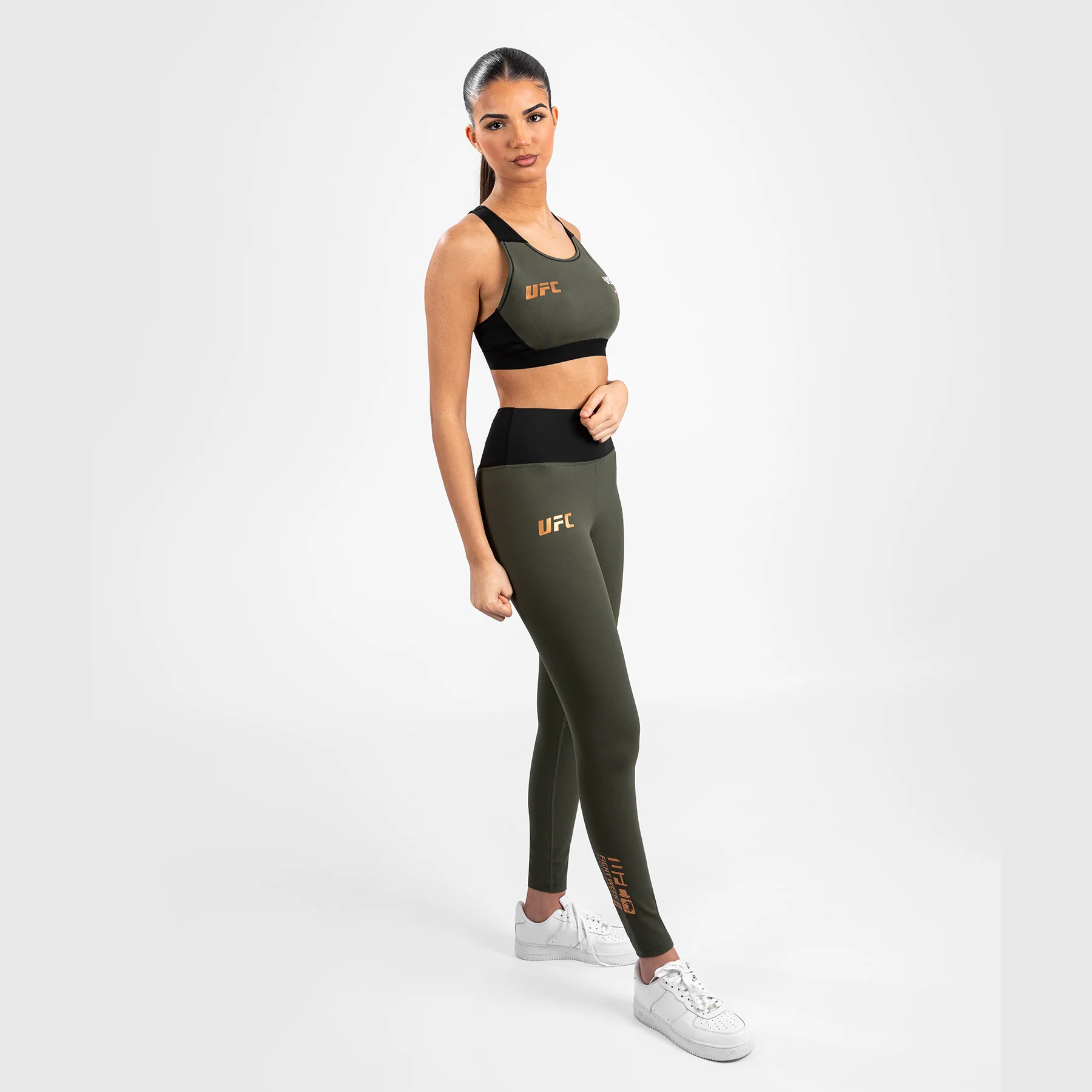 UFC Adrenaline by Venum Fight Week Performance-Tight für Frauen - Khaki/Bronze - Image 4