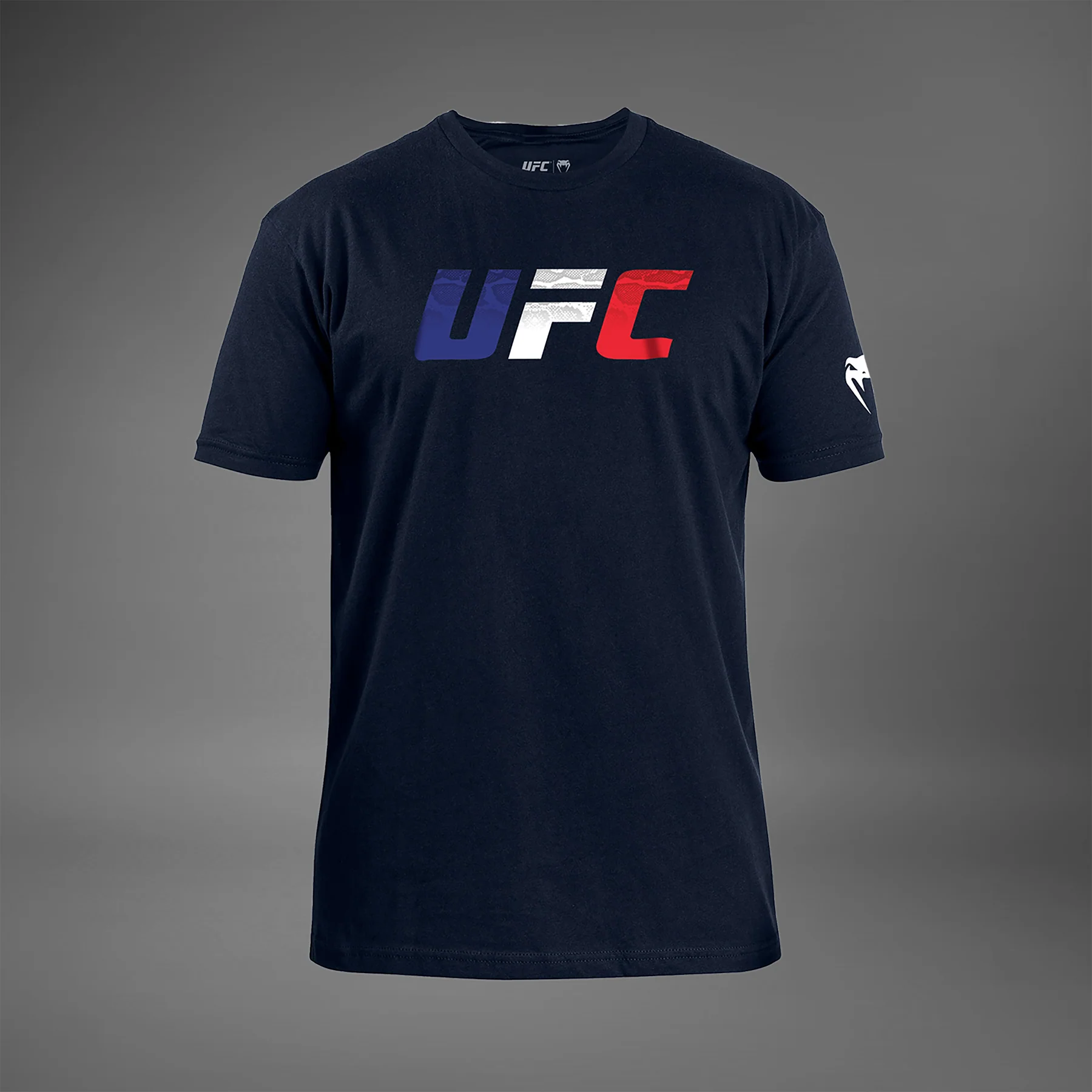 UFC Unrivaled by Venum Französische Flagge Herren T-Shirt - Marineblau