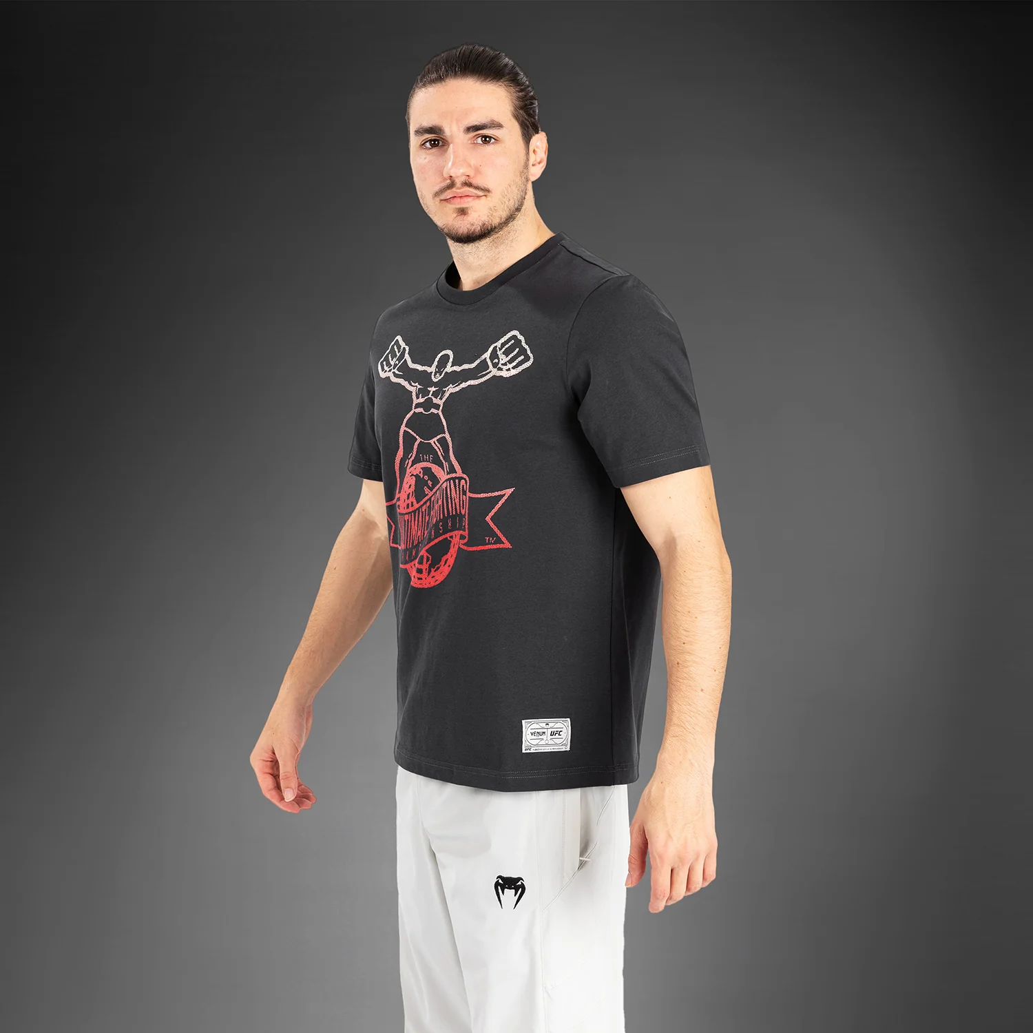 UFC by Venum Ulti-Man T-Shirt - Grau/Rot - Image 2
