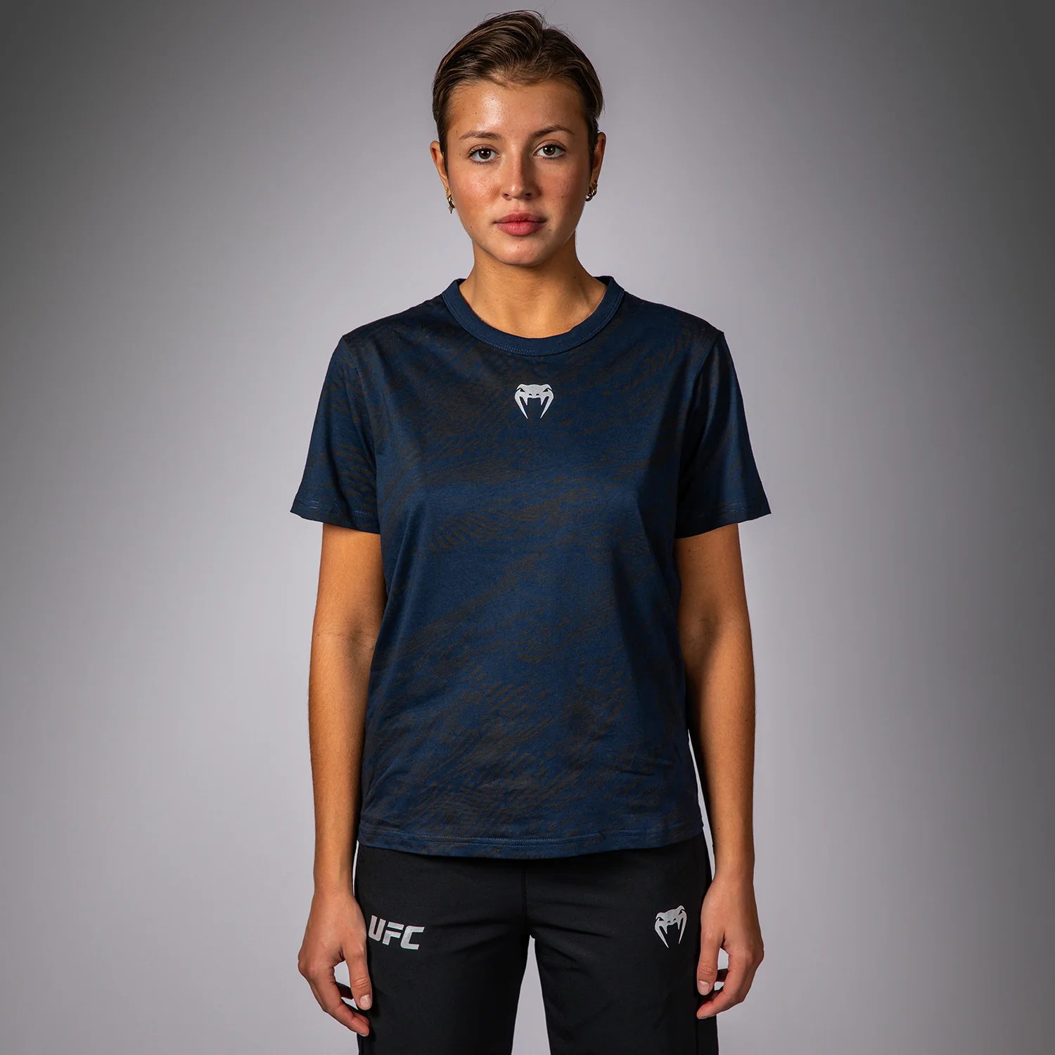 UFC Fusion by Venum Fight Week Damen Kurzarm Baumwoll T-Shirt - Ozeanisches Blau