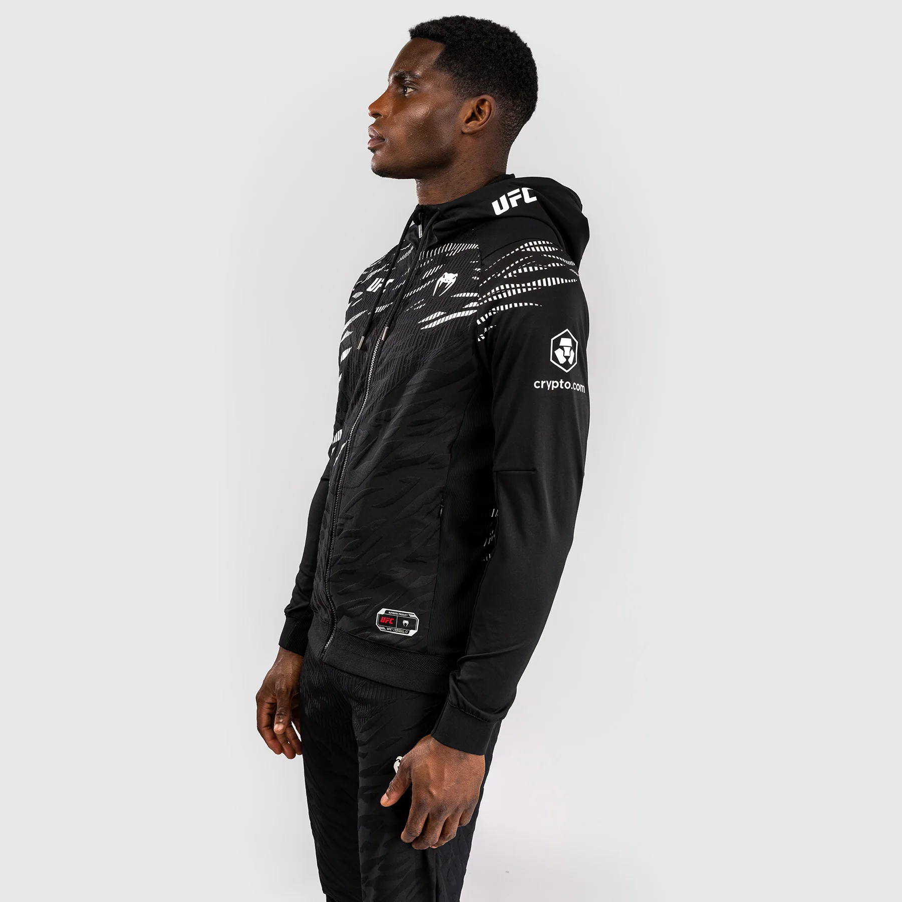 UFC Fusion by Venum Personalized Authentic Fight Night Herren Walkout Hoodie - Schwarz - Image 7