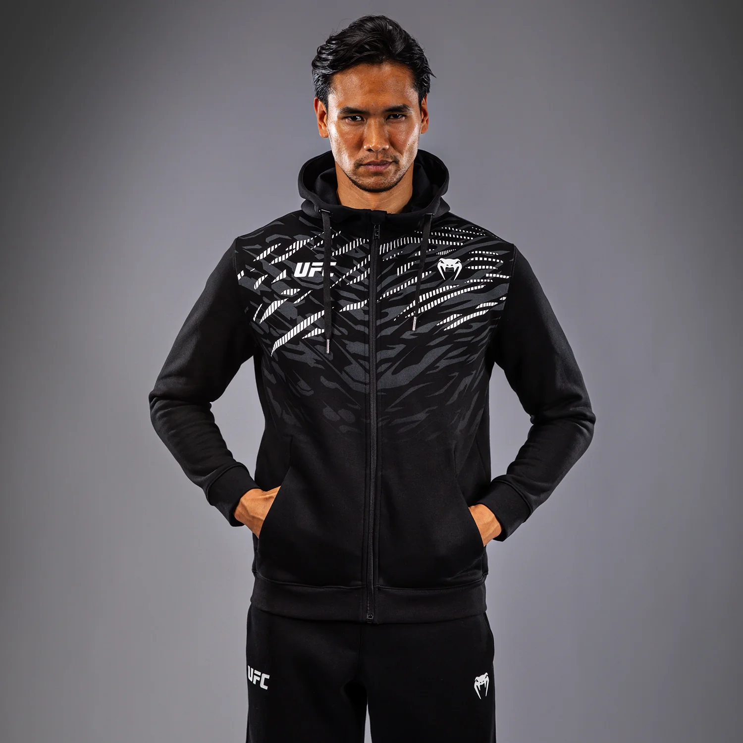 UFC Fusion by Venum Replica Herren Zip Hoodie - Schwarz