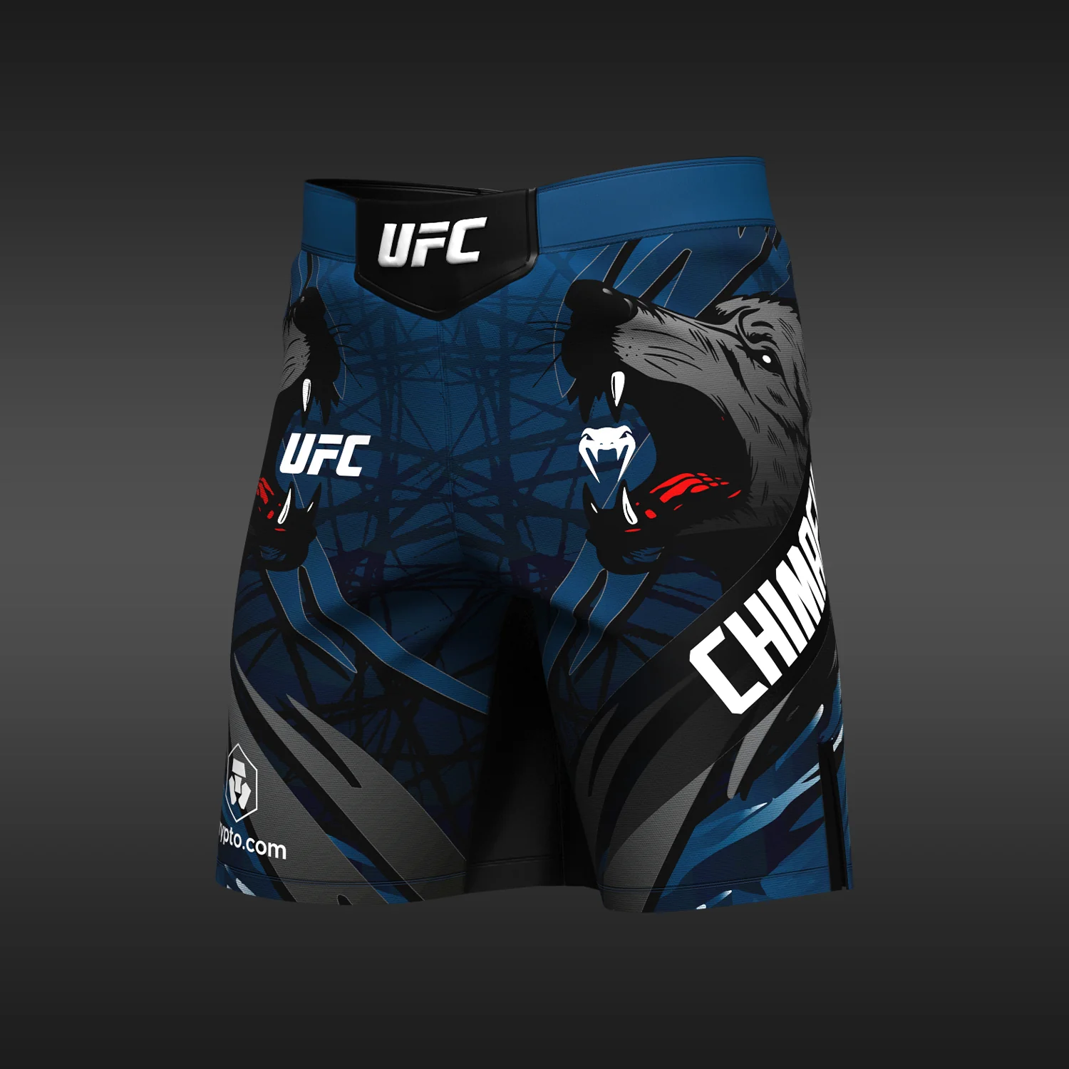 UFC Unrivaled by Venum Khamzat Chimaev Herren-Kampfshorts mit langer Passform – Blau - Image 3