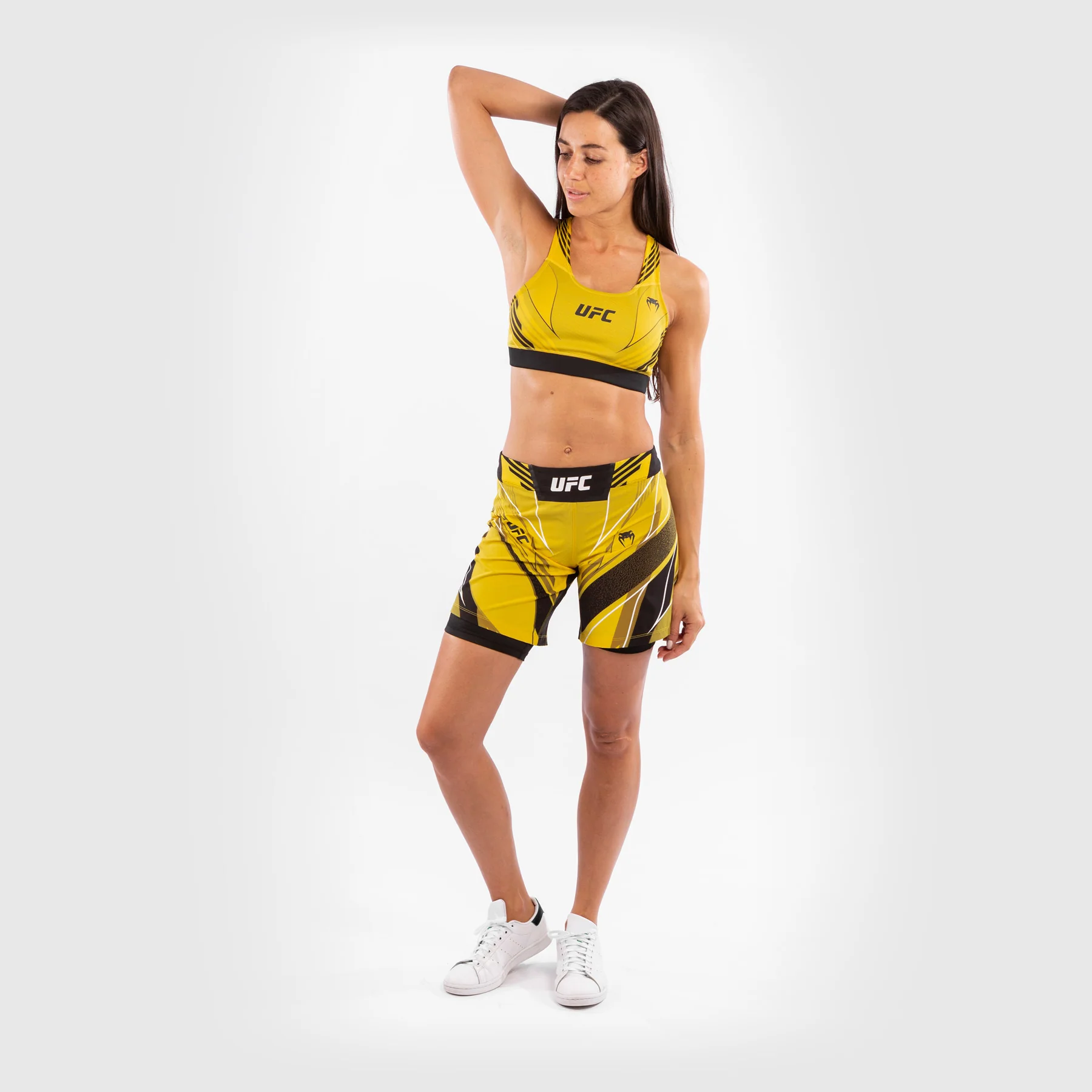 UFC Venum Authentic Fight Night Damen Shorts - Long Fit - Gelb - Image 8
