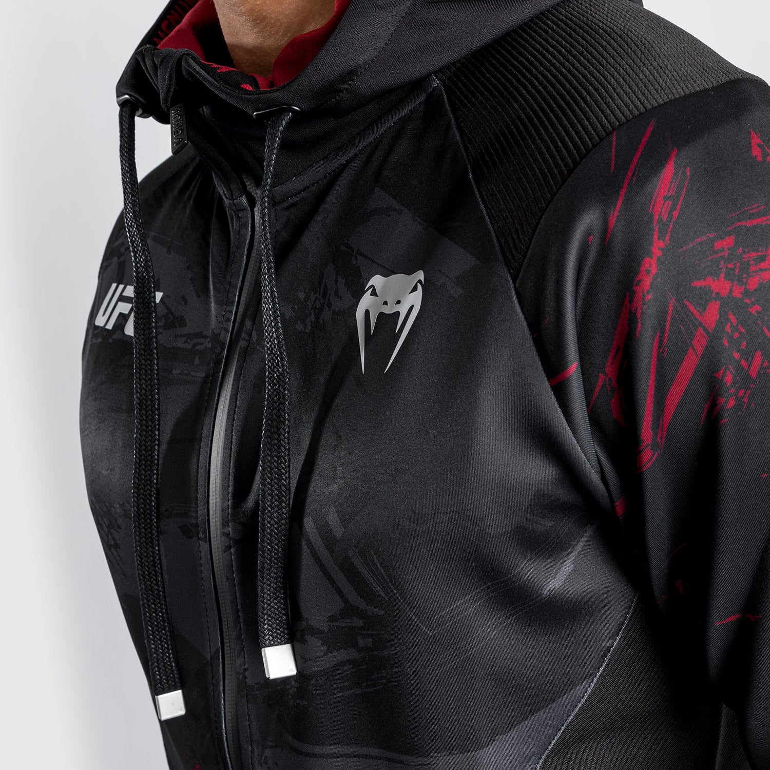 UFC Venum Authentic Fight Week 2.0 Zipped Sweatshirt – Schwarz/Rot - Image 10
