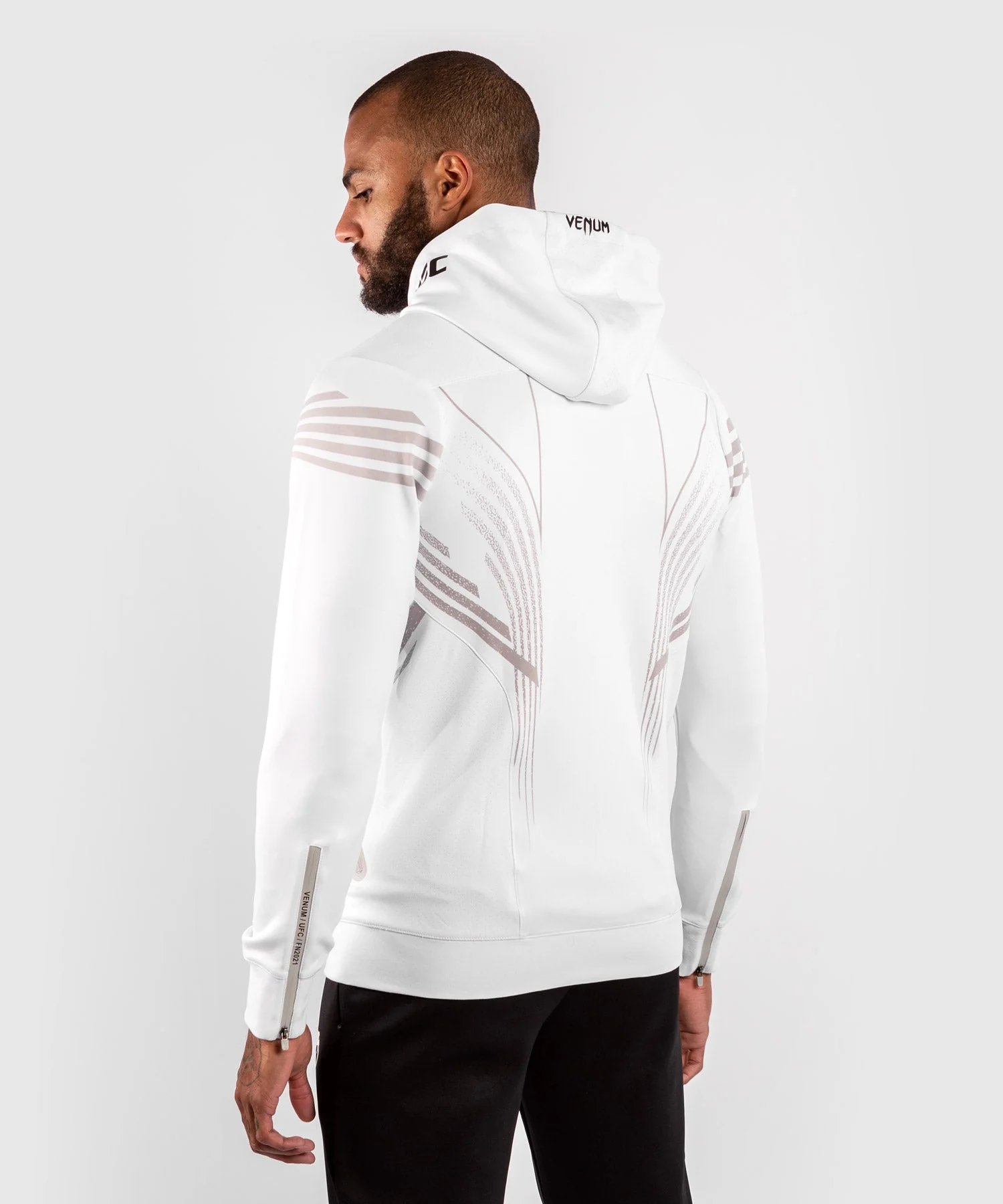 UFC Venum Fighters Authentic Fight Night Herren Walkout Hoodie - Weiß - Image 4