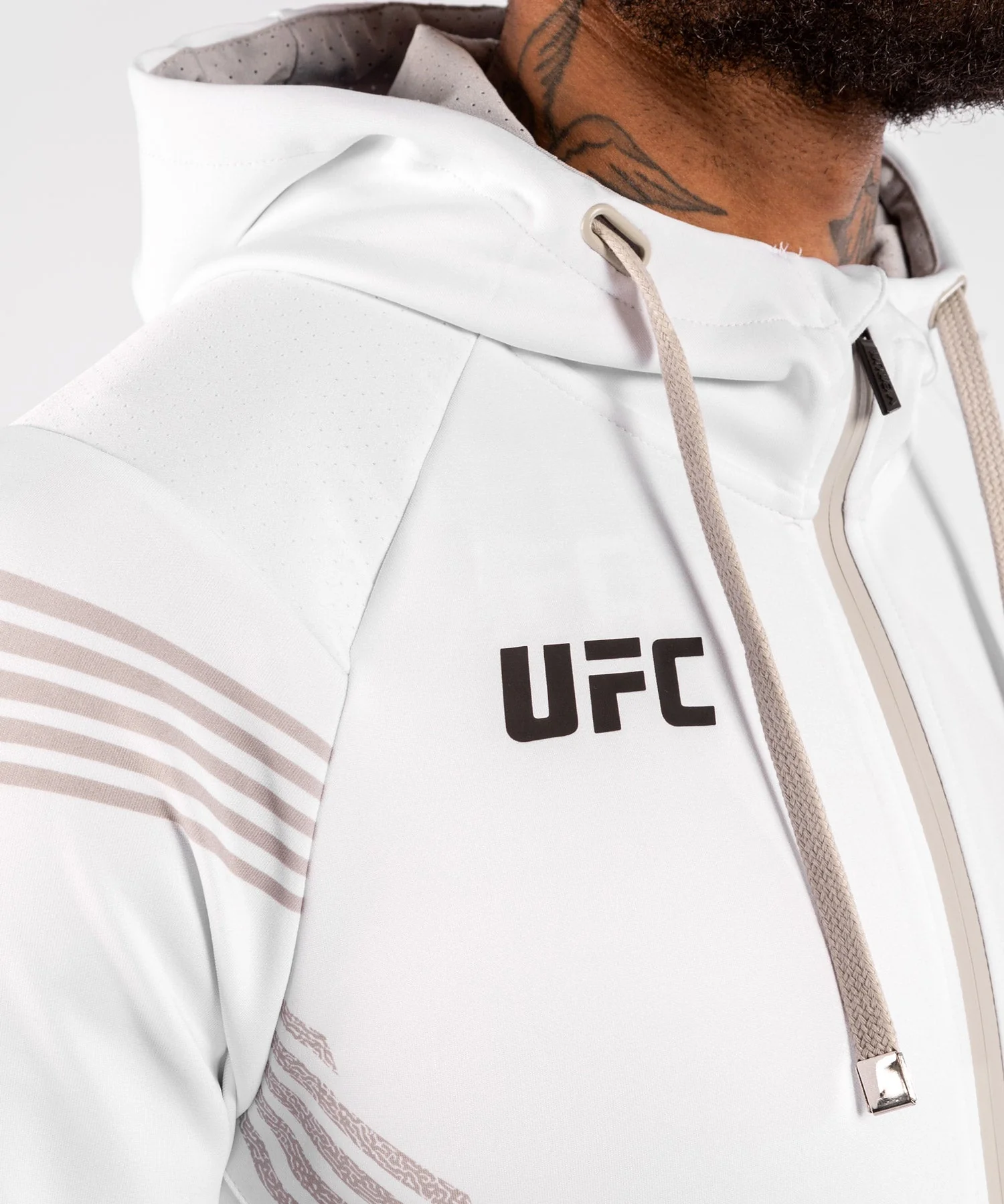 UFC Venum Fighters Authentic Fight Night Herren Walkout Hoodie - Weiß - Image 5