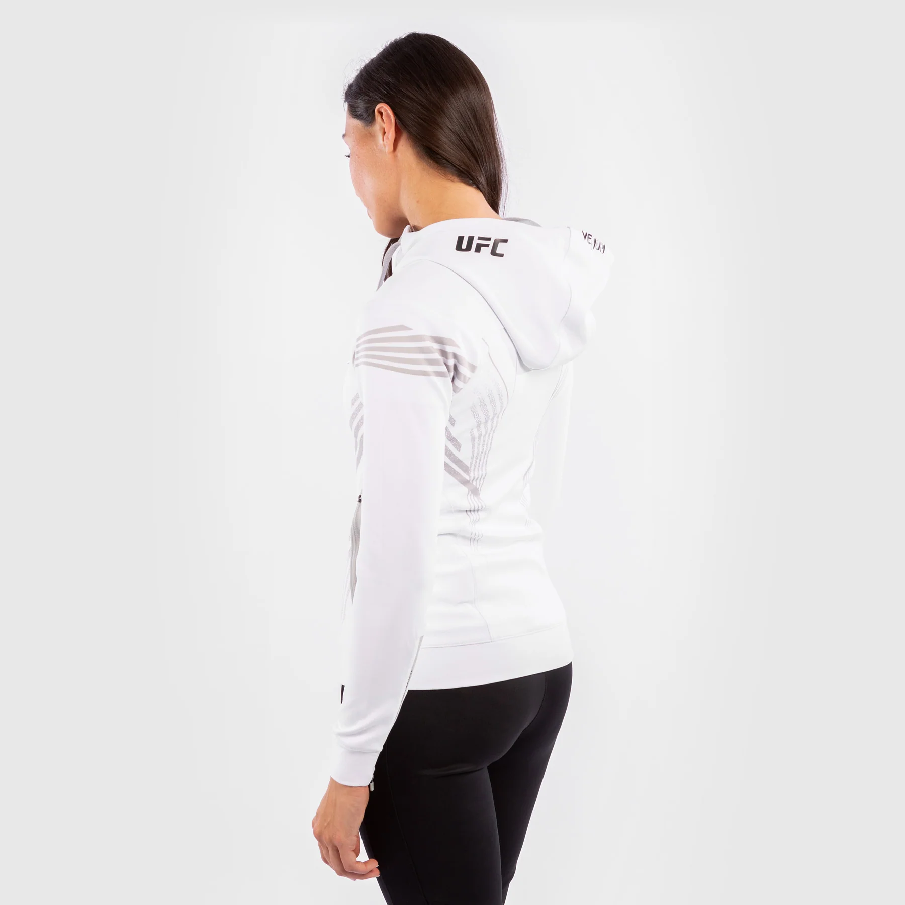 UFC Venum Personalisiert Authentic Fight Night Damen Walkout Hoodie - Weiß - Image 3