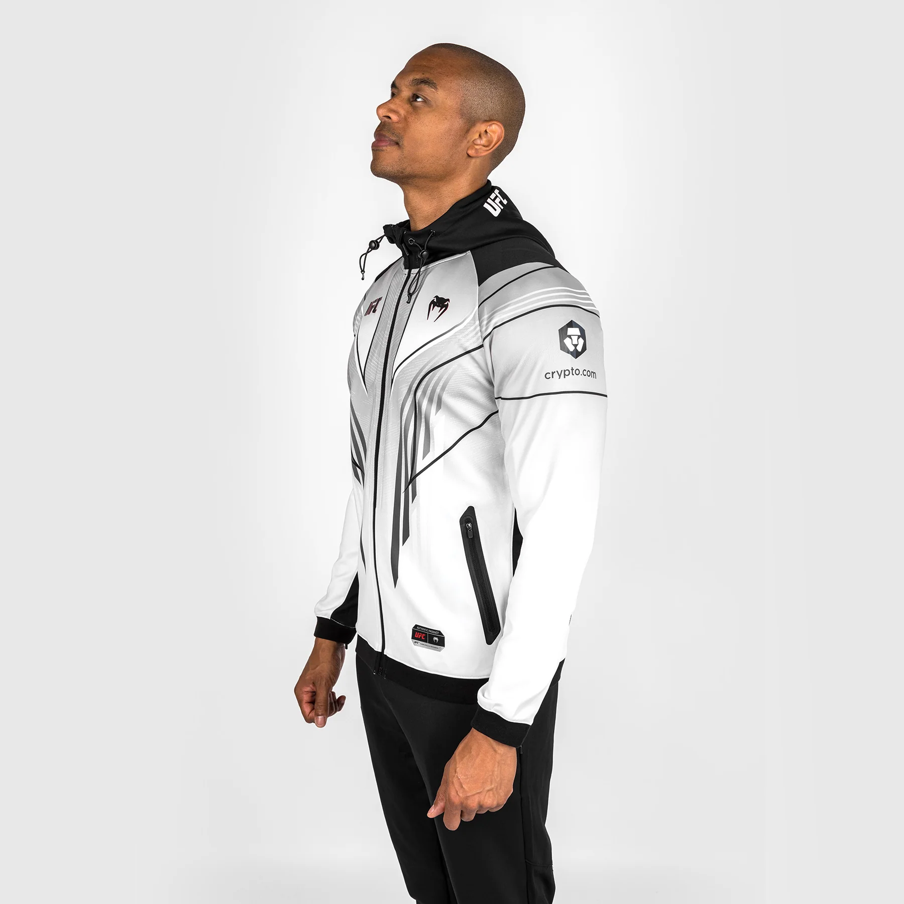 UFC Venum personalisierte authentische Fight Night 2.0 Männer Walkout Hoodie - weiß - Image 4