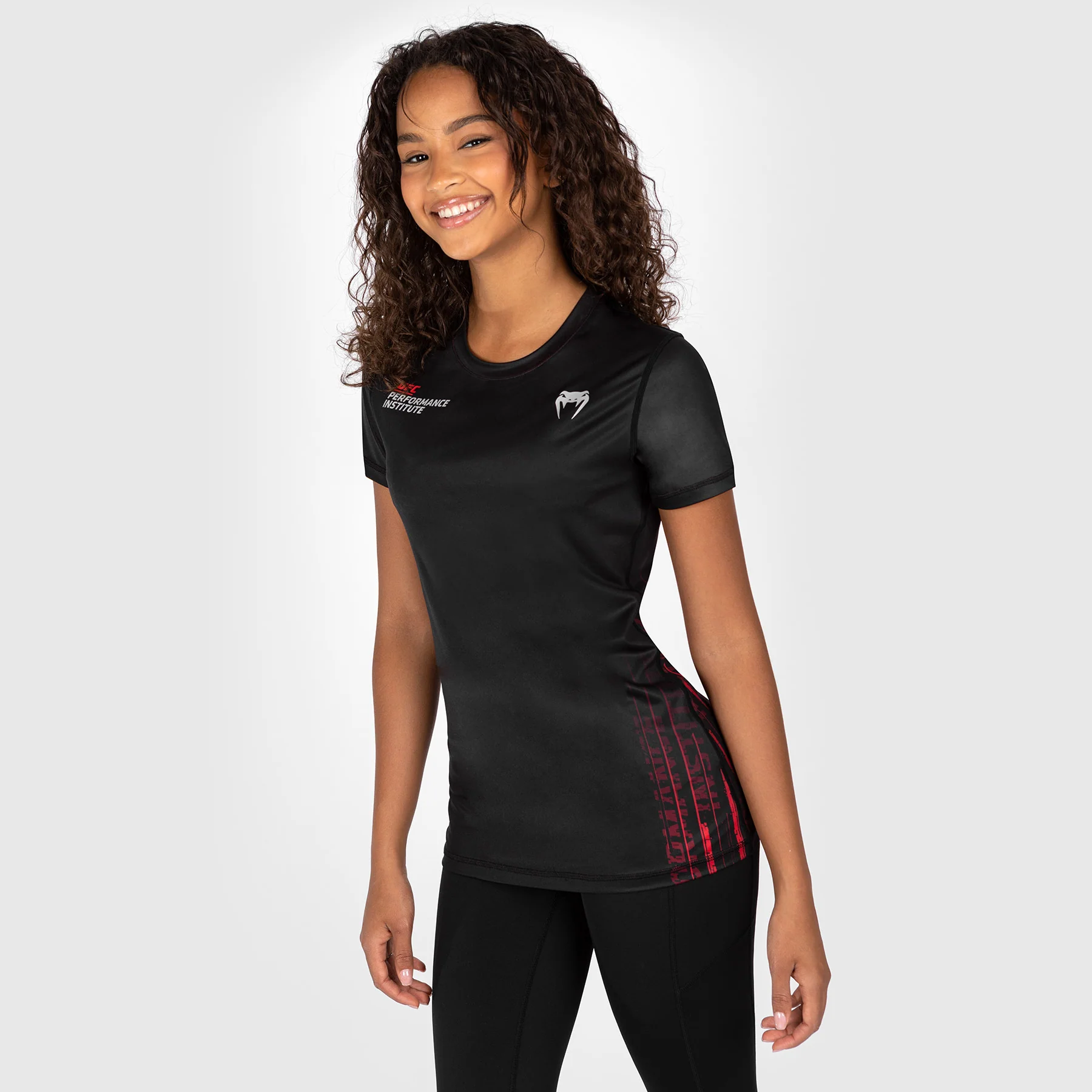 UFC Venum Performance Institute 2.0 Dry-Tech T-shirt für Frauen - Schwarz/Rot - Image 8