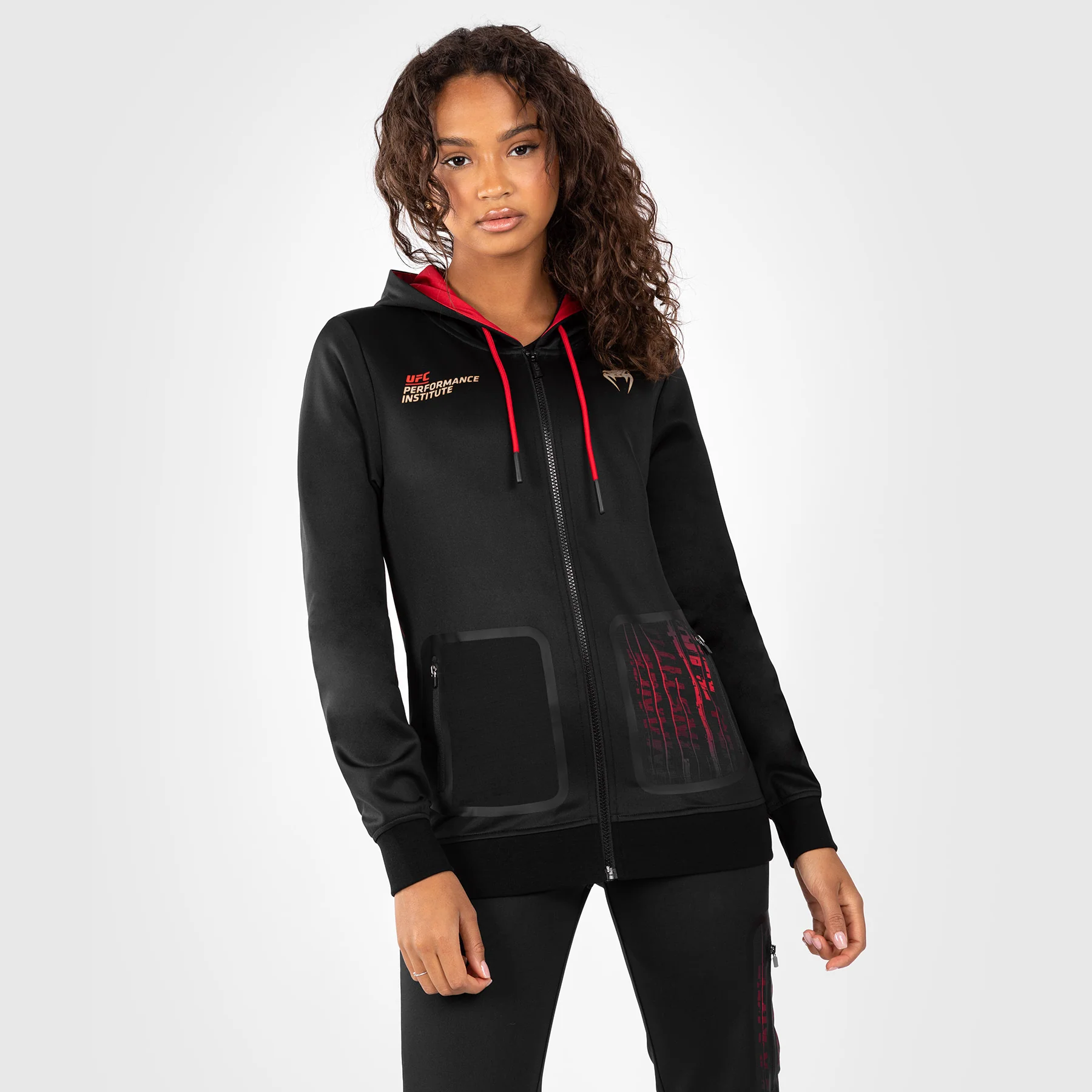 UFC Venum Performance Institute 2.0 Zip Hoodie für Frauen - Schwarz/Rot - Image 9
