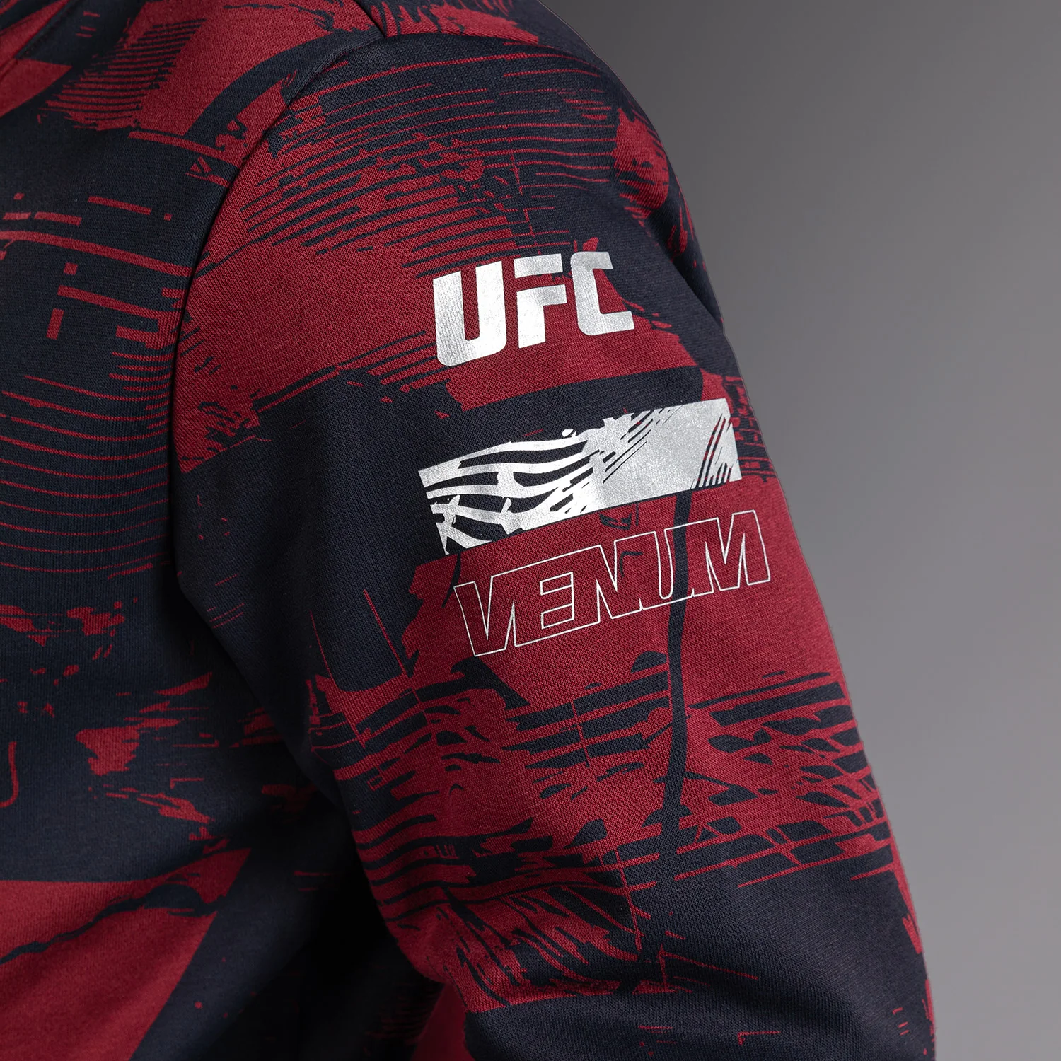 UFC Zenith by Venum Authentic Fight Week Pullover Hoodie Herren - Marineblau/Burgunderrot/Silber - Image 8