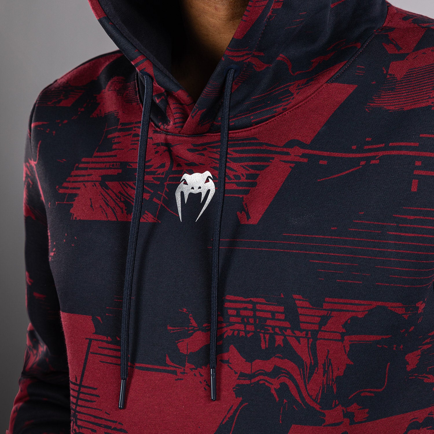 UFC Zenith by Venum Authentic Fight Week Pullover Hoodie Herren - Marineblau/Burgunderrot/Silber - Image 9