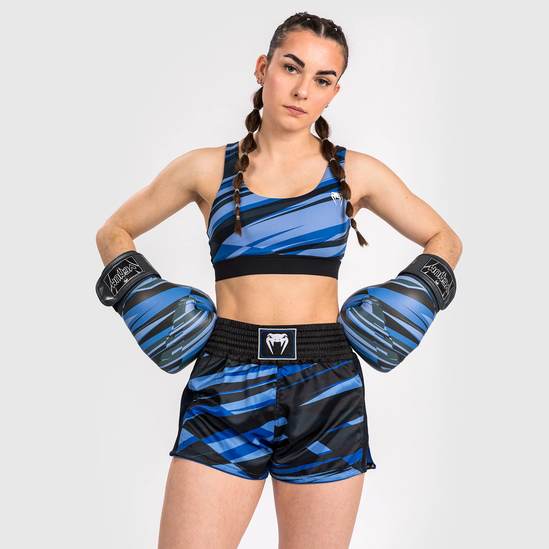 Venum Abyss Frauen Muay Thai Shorts - Schattenblau - Image 6