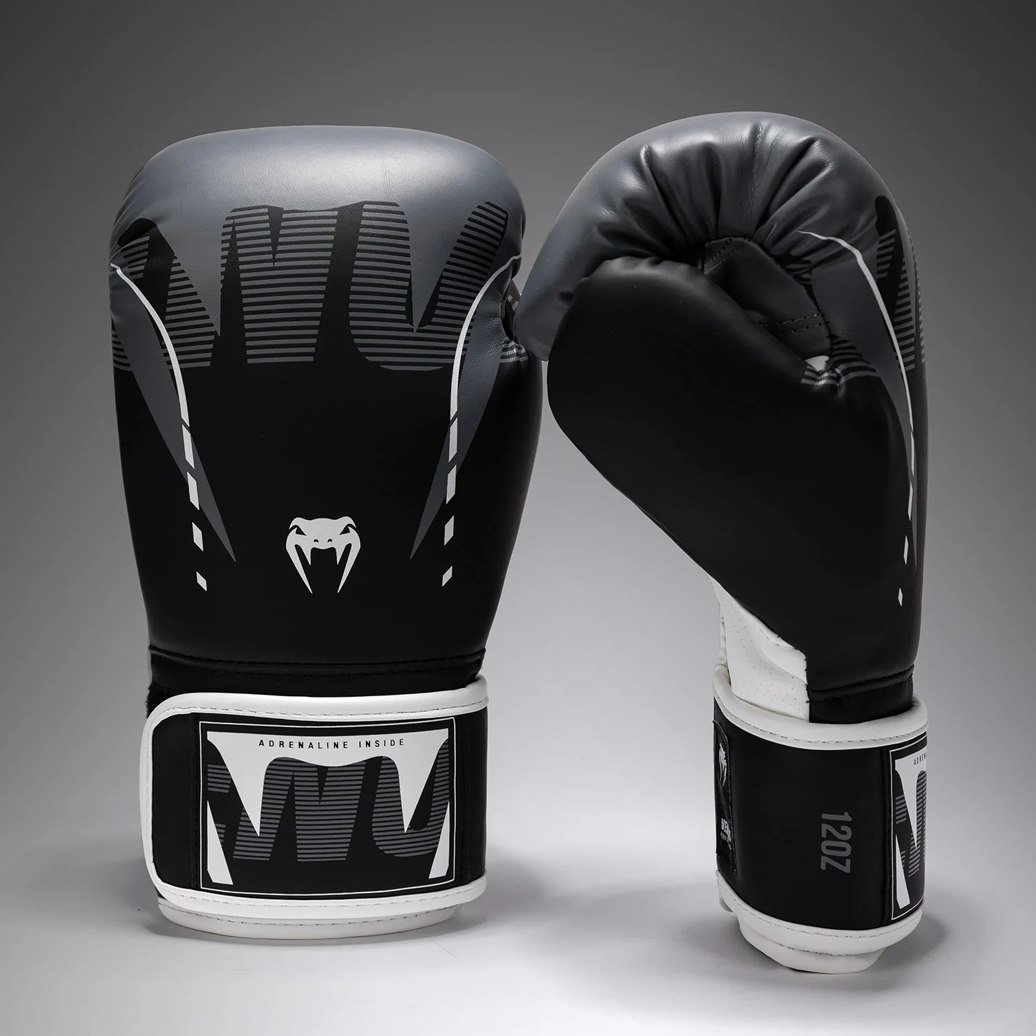 Venum Adrenaline Boxhandschuhe – Schwarz/Silbergrau