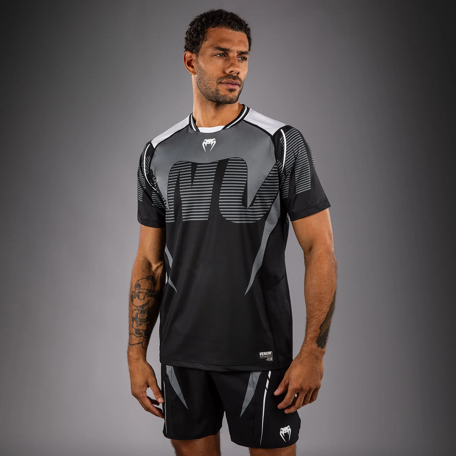 Venum Adrenaline Dry Tech T-Shirt – Schwarz/Silbergrau