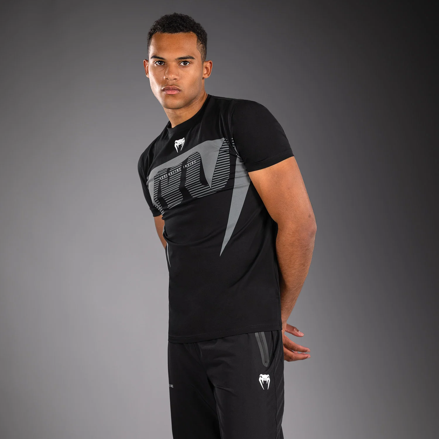 Venum Adrenaline T-shirt – Schwarz/Silbergrau - Image 2