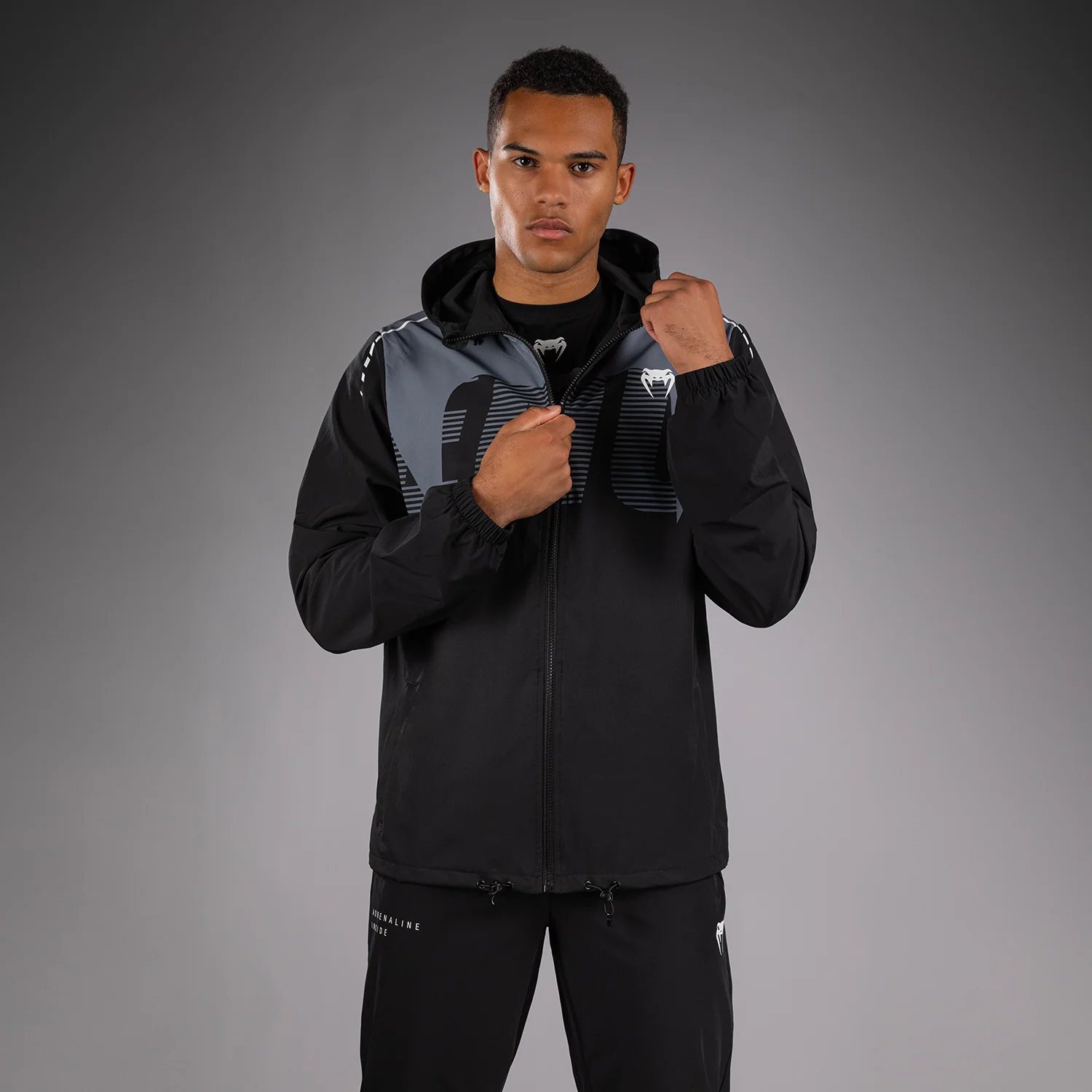 Venum Adrenaline Trainingsjacke – Schwarz/Silbergrau - Image 4