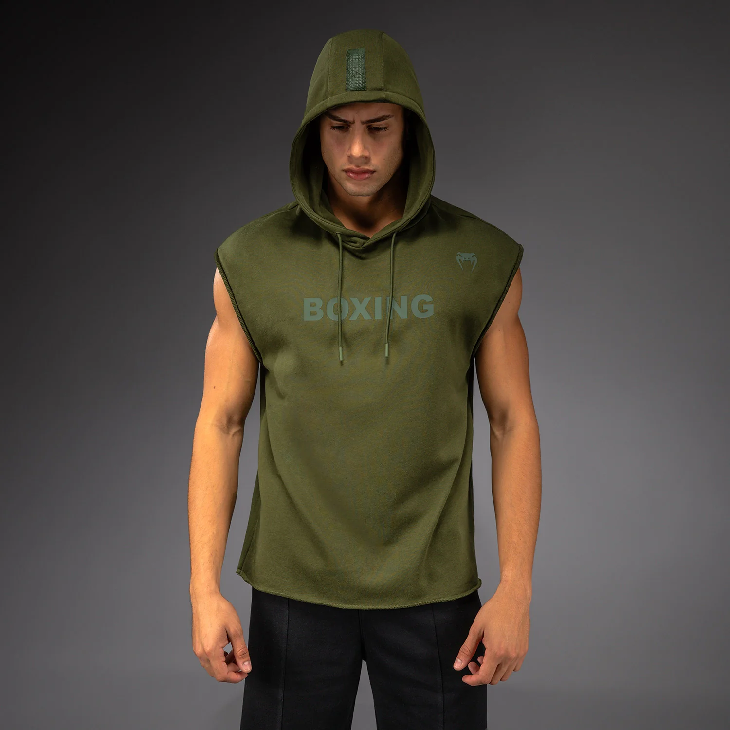 Venum Boxing VT Ärmelloser Kapuzenpullover – Militärgrün - Image 2