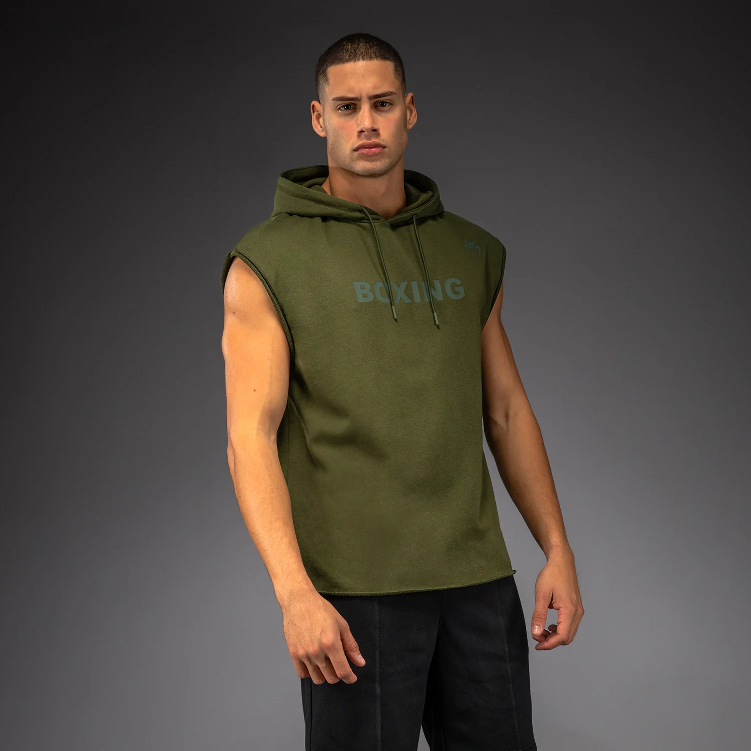 Venum Boxing VT Ärmelloser Kapuzenpullover – Militärgrün - Image 3