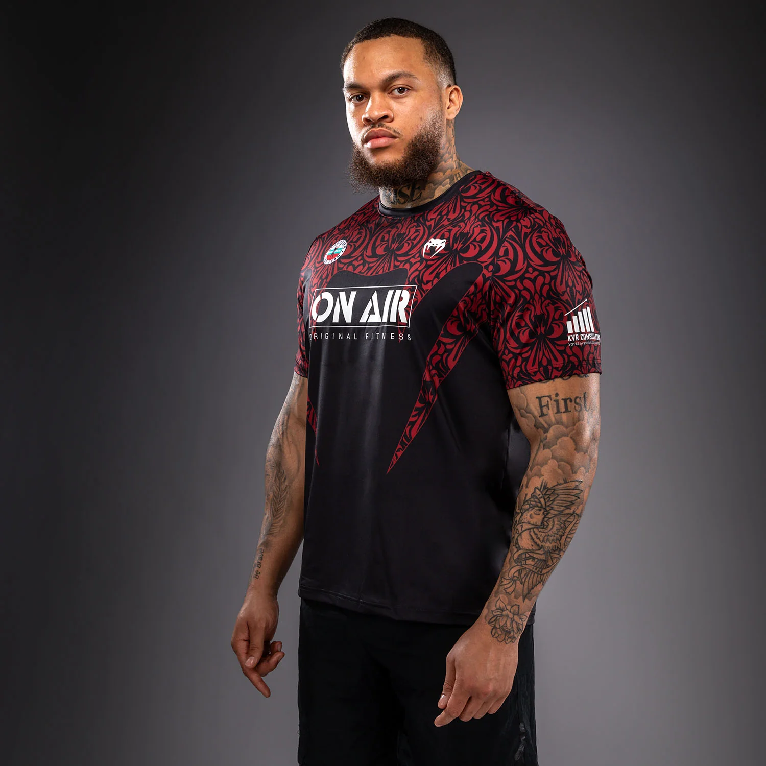 Venum Bulgarian Top Team (BTT) Dry-Tech-T-Shirt – Schwarz/Rot - Image 2