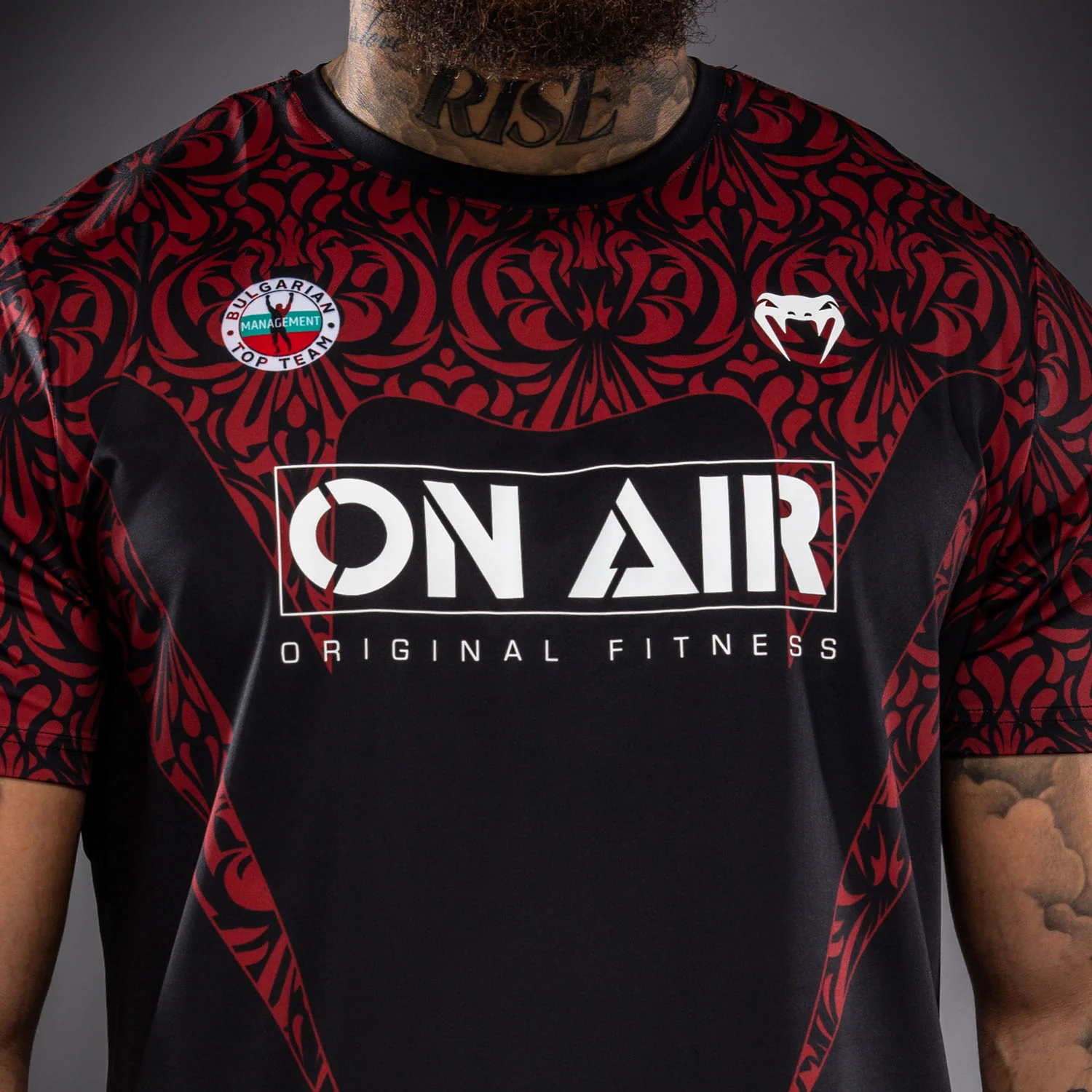 Venum Bulgarian Top Team (BTT) Dry-Tech-T-Shirt – Schwarz/Rot - Image 7