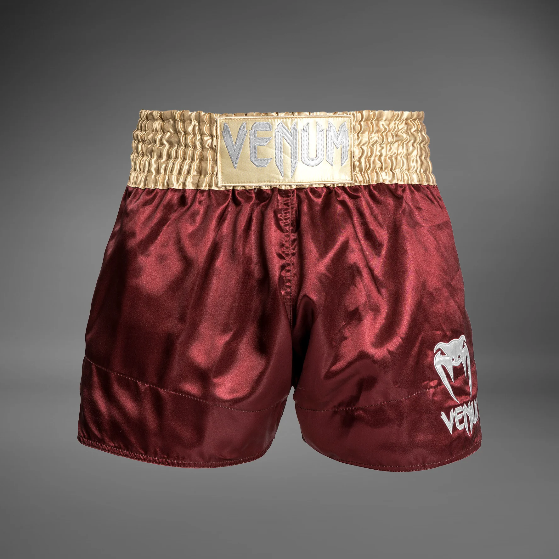 Venum Classic Muay Thai Shorts - Burgund/Gold/Weiß