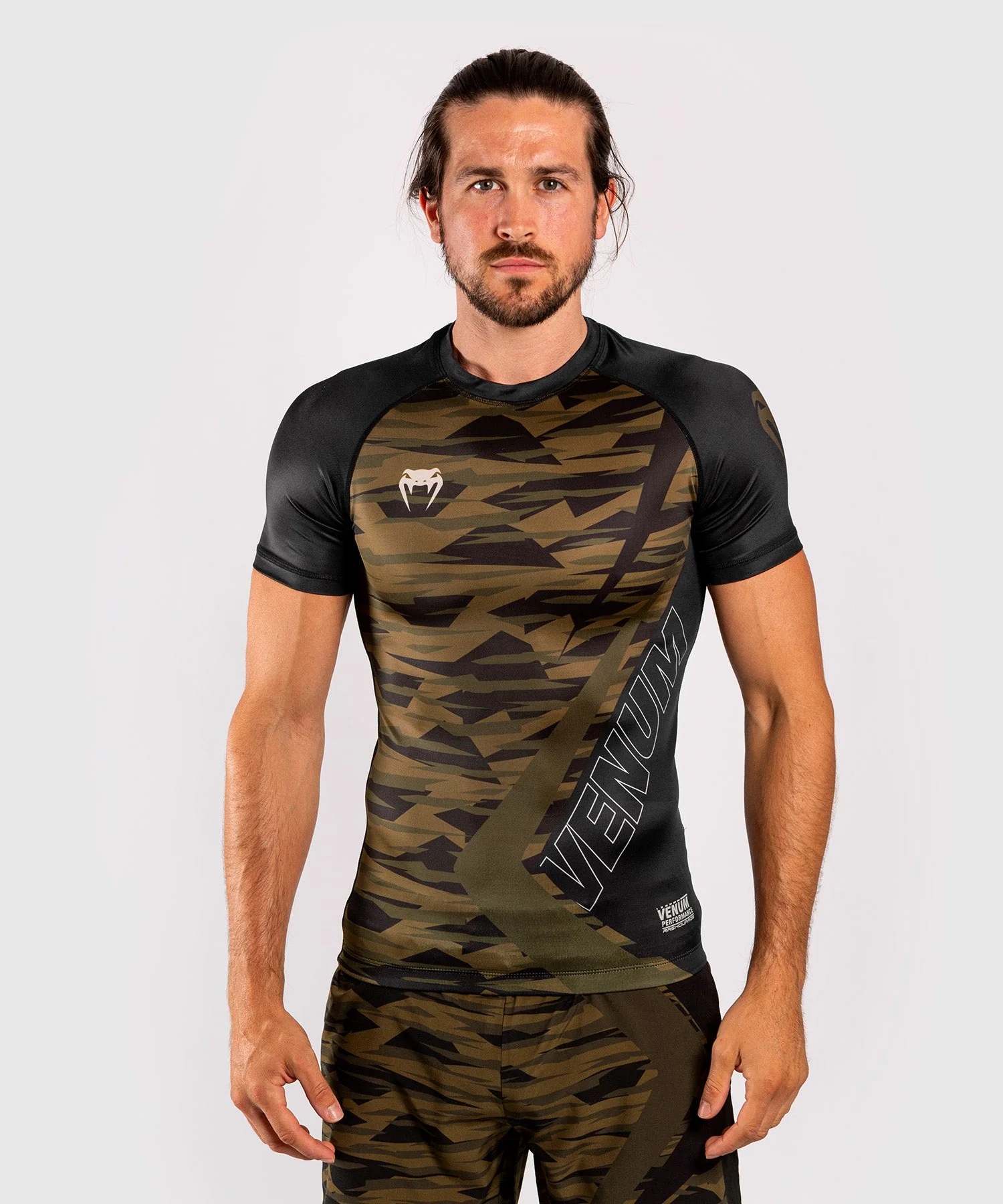Venum Contender 5.0 Rashguard - Kurze Ärmel - Khaki Camo