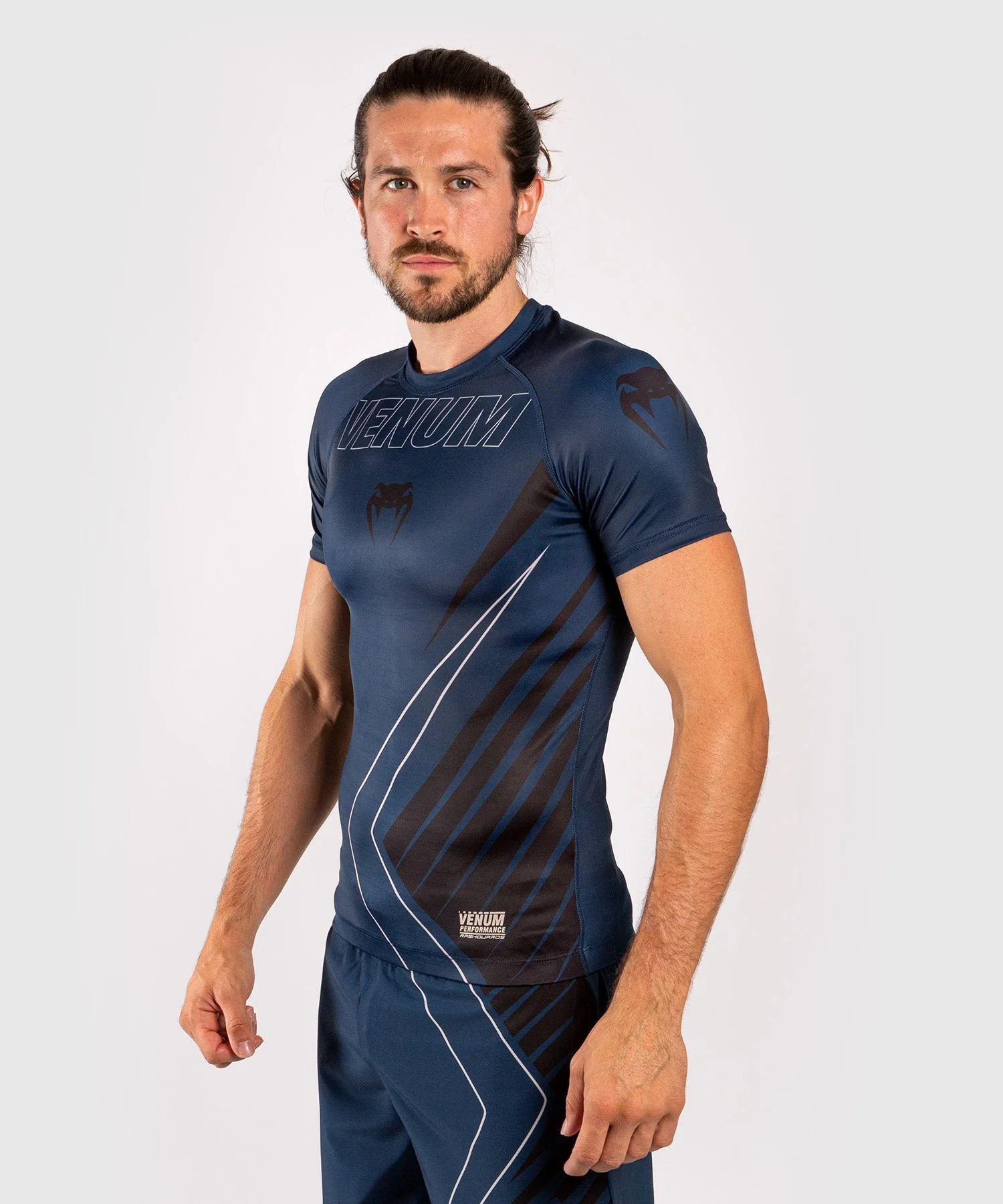 Venum Contender 5.0 Rashguard - Kurze Ärmel - Marineblau/sand - Image 2
