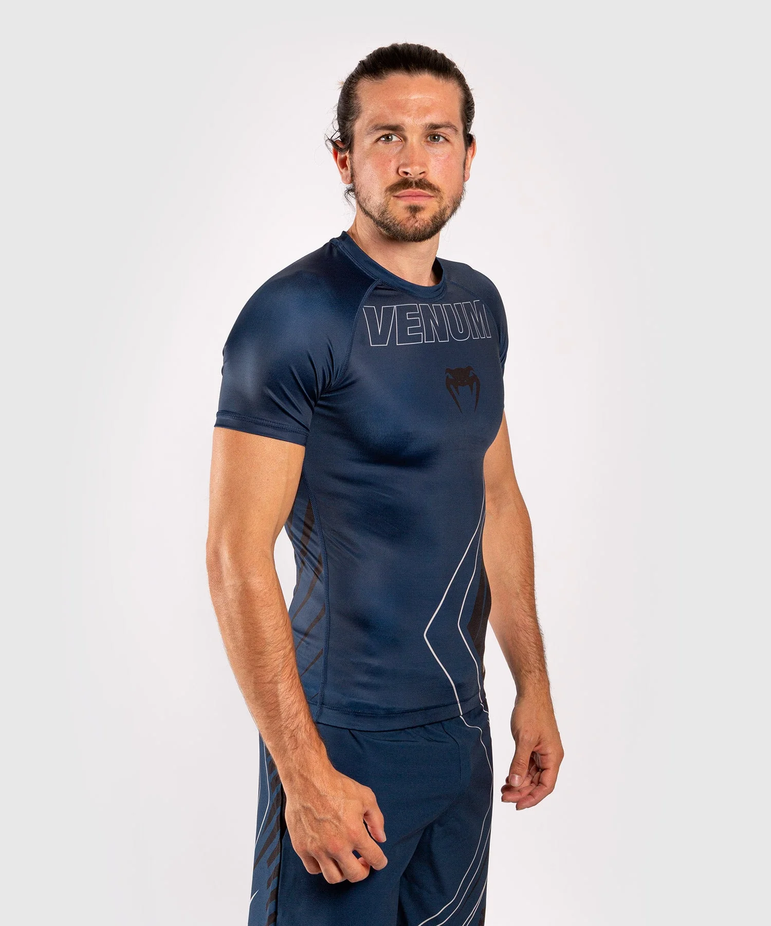 Venum Contender 5.0 Rashguard - Kurze Ärmel - Marineblau/sand - Image 3
