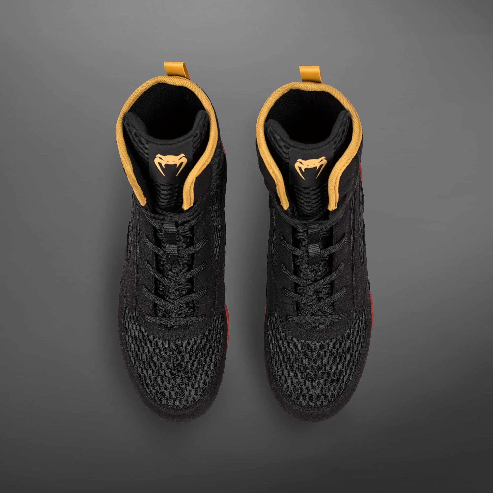 Venum Contender Boxing Schuhe - Schwarz/Gold/Rot - Image 3