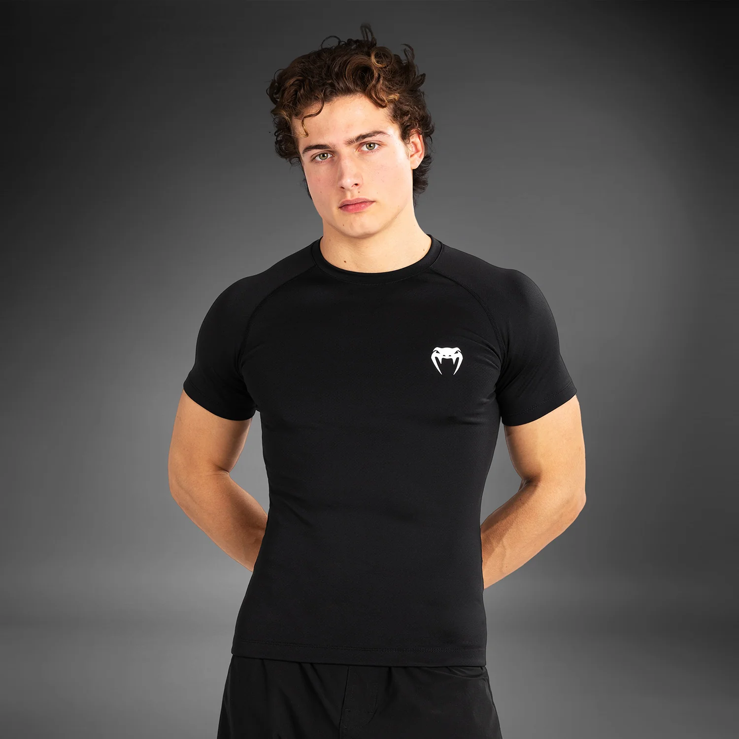 Venum Contender Herren Kurzarm Rashguard - Schwarz/Weiß - Image 4