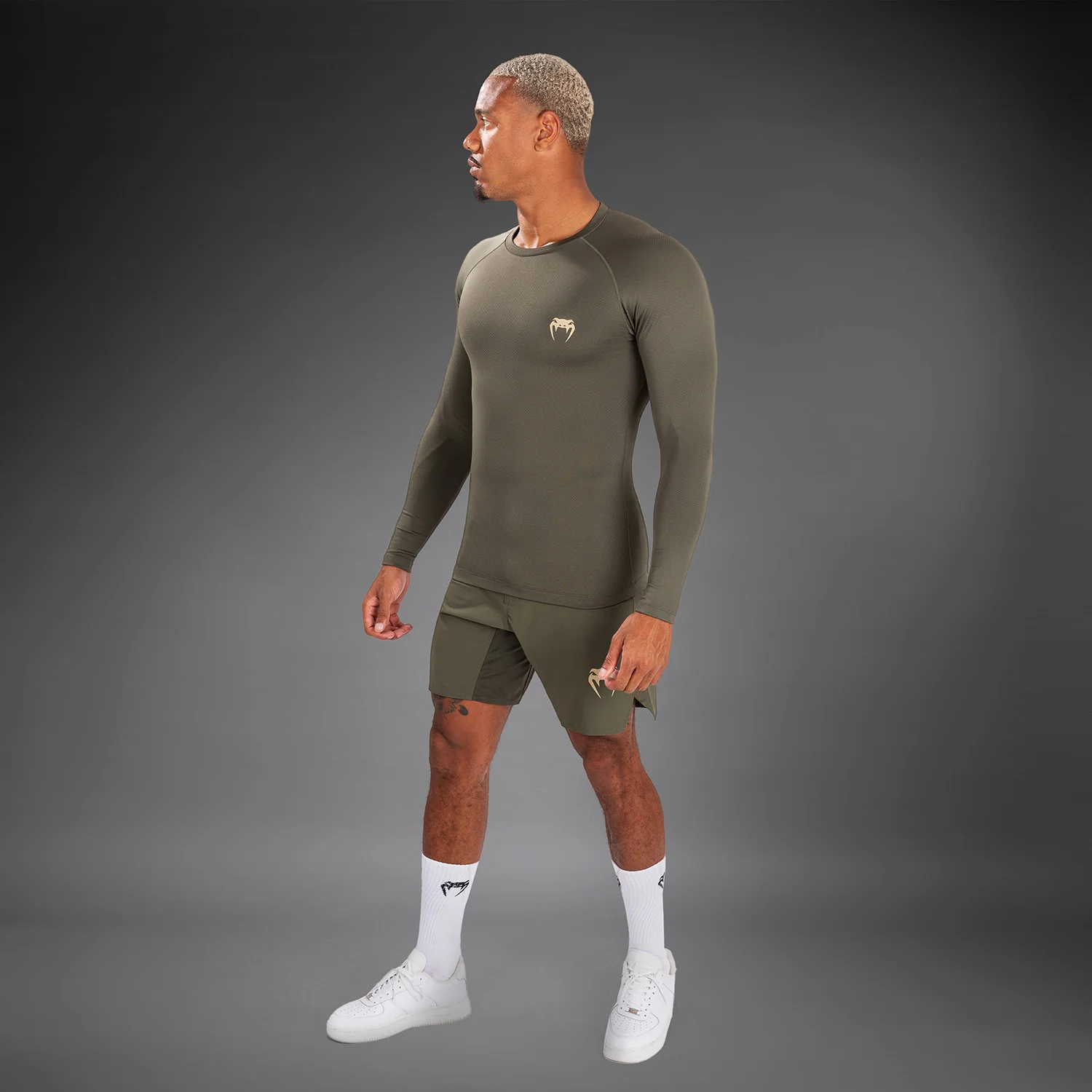 Venum Contender Herren Langärmeliger Rashguard - Khaki - Image 2